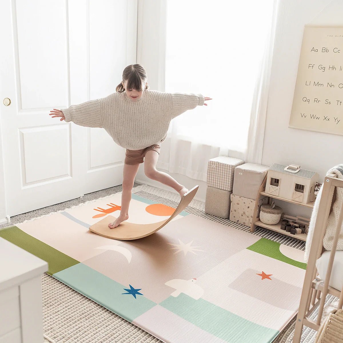 Tiny Land® Double - Sided Baby Playmat Forest Track Wonder - The Nurturing Nook