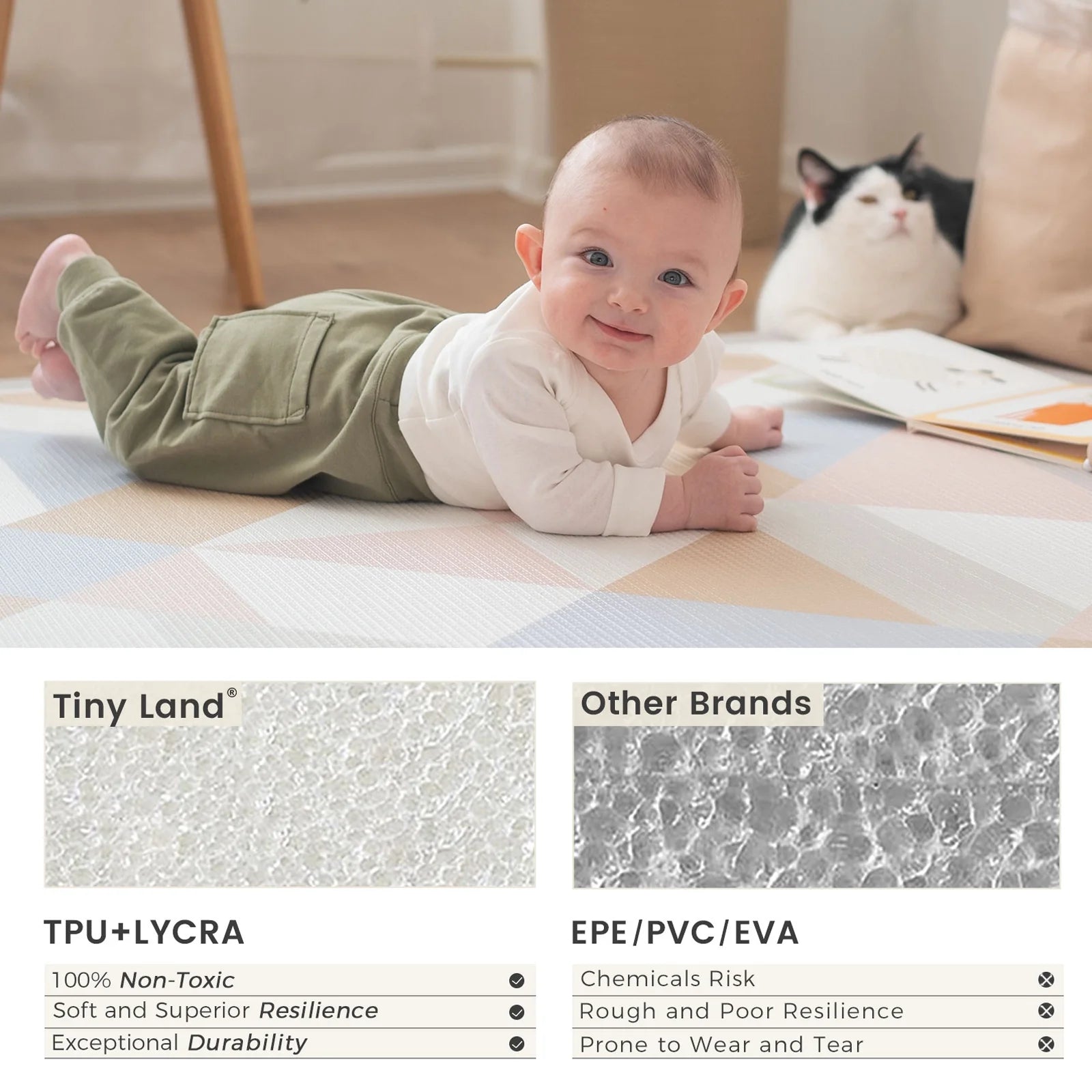 Tiny Land® Double - Sided Baby Playmat Urban Zoo Adventure - The Nurturing Nook
