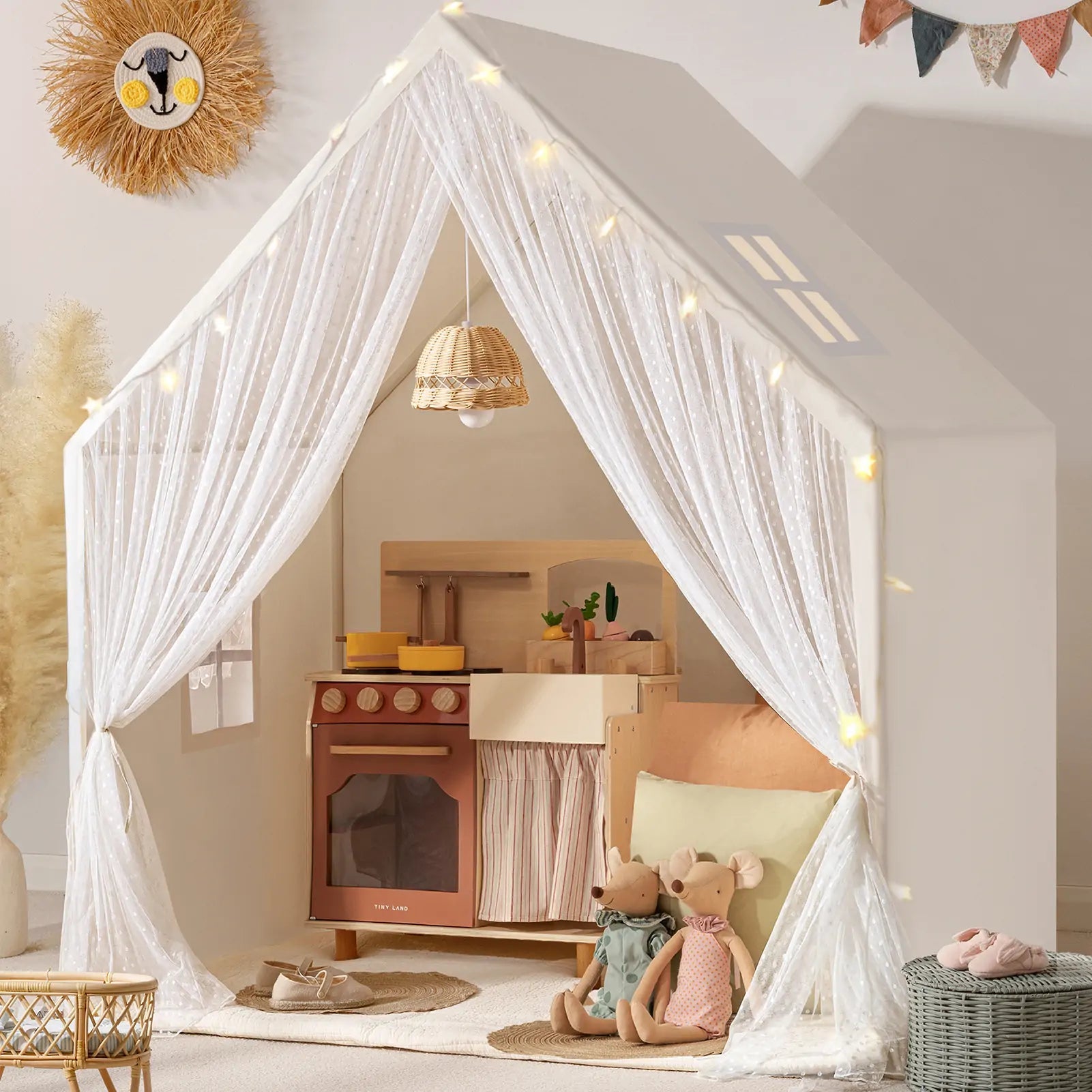 Tiny Land® Large Space Play House with Star Lights - The Nurturing Nook