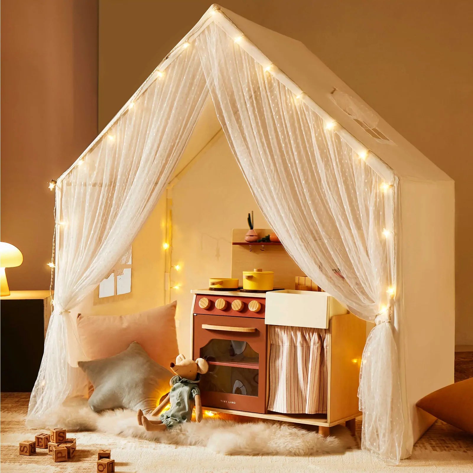 Tiny Land® Large Space Play House with Star Lights - The Nurturing Nook