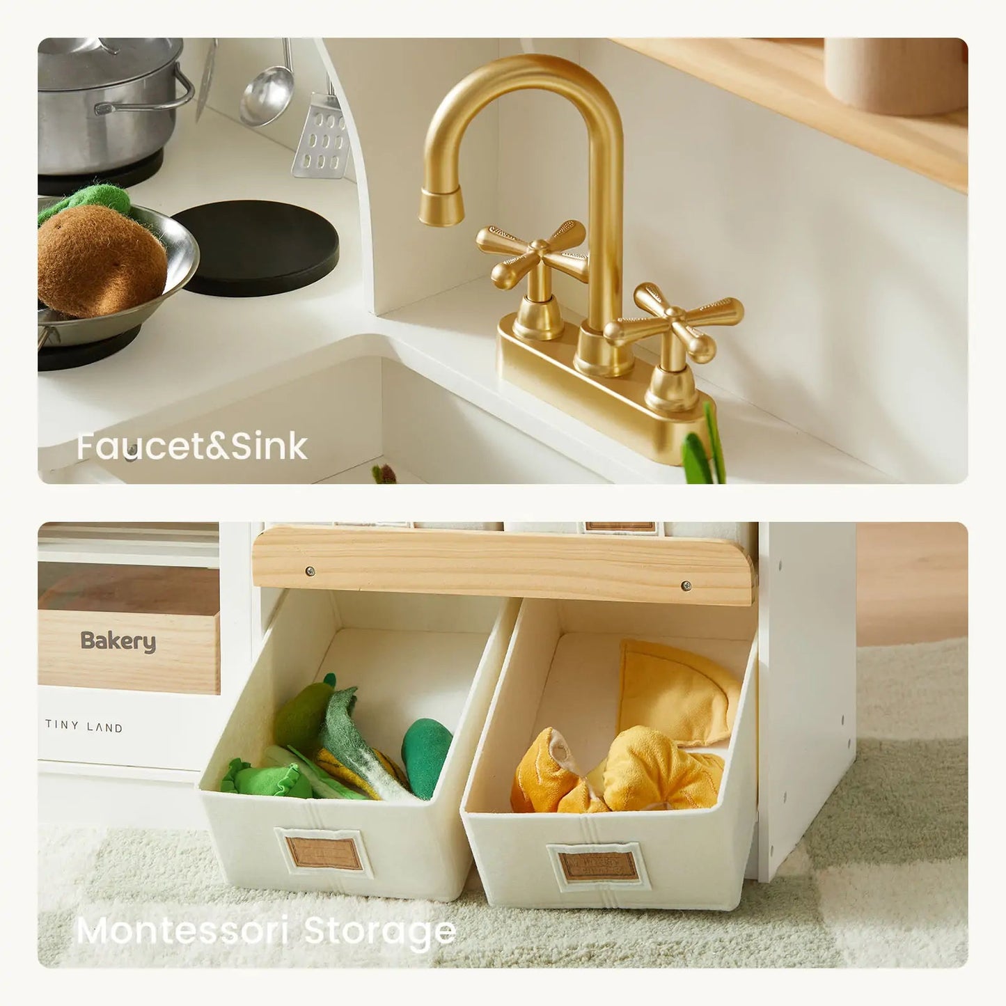 Tiny Land® Serenity Play Kitchen - Cream - The Nurturing Nook