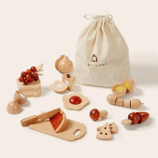 Tiny Land® Wooden Cut and Play Food Toys - The Nurturing Nook