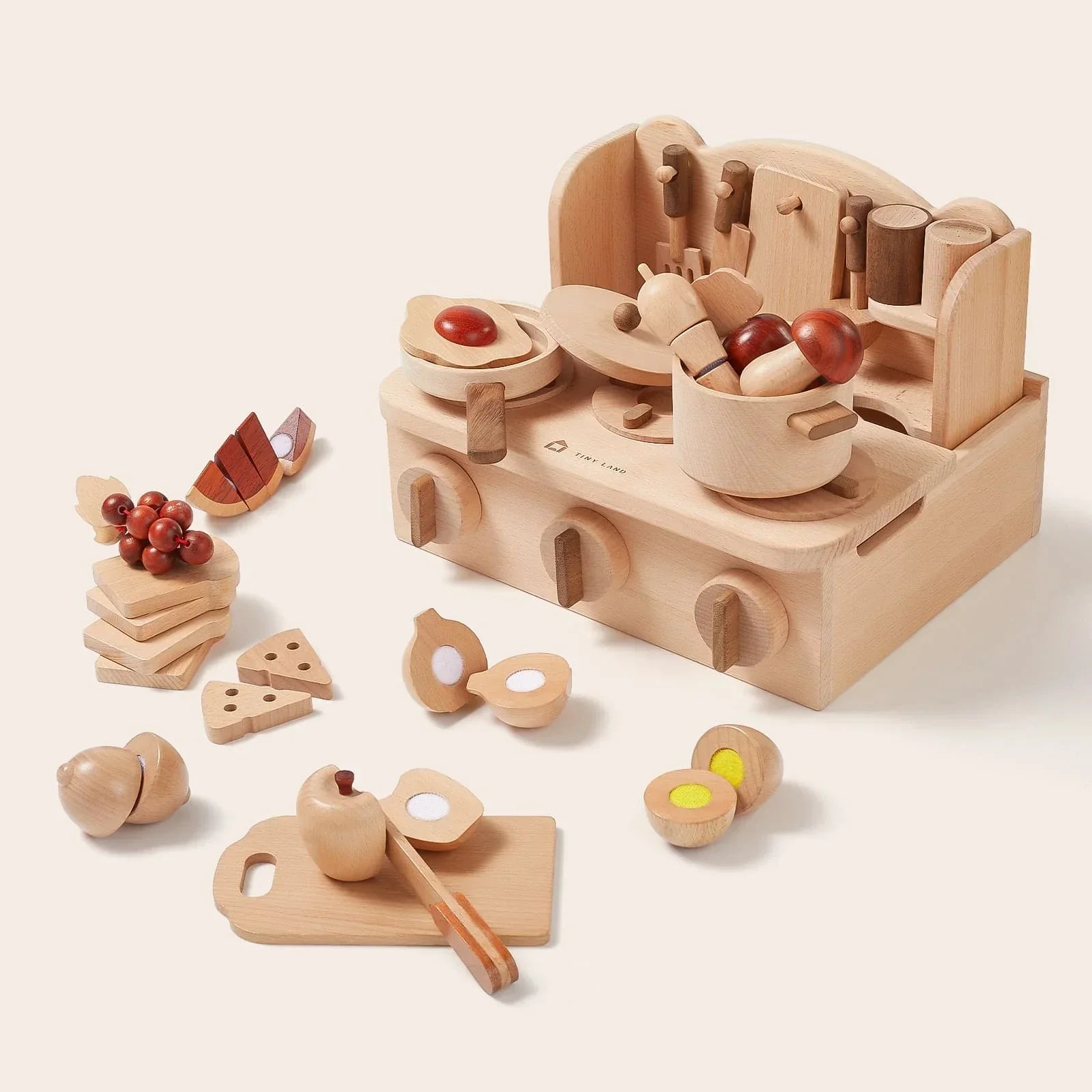 Tiny Land® Wooden Cut and Play Food Toys - The Nurturing Nook