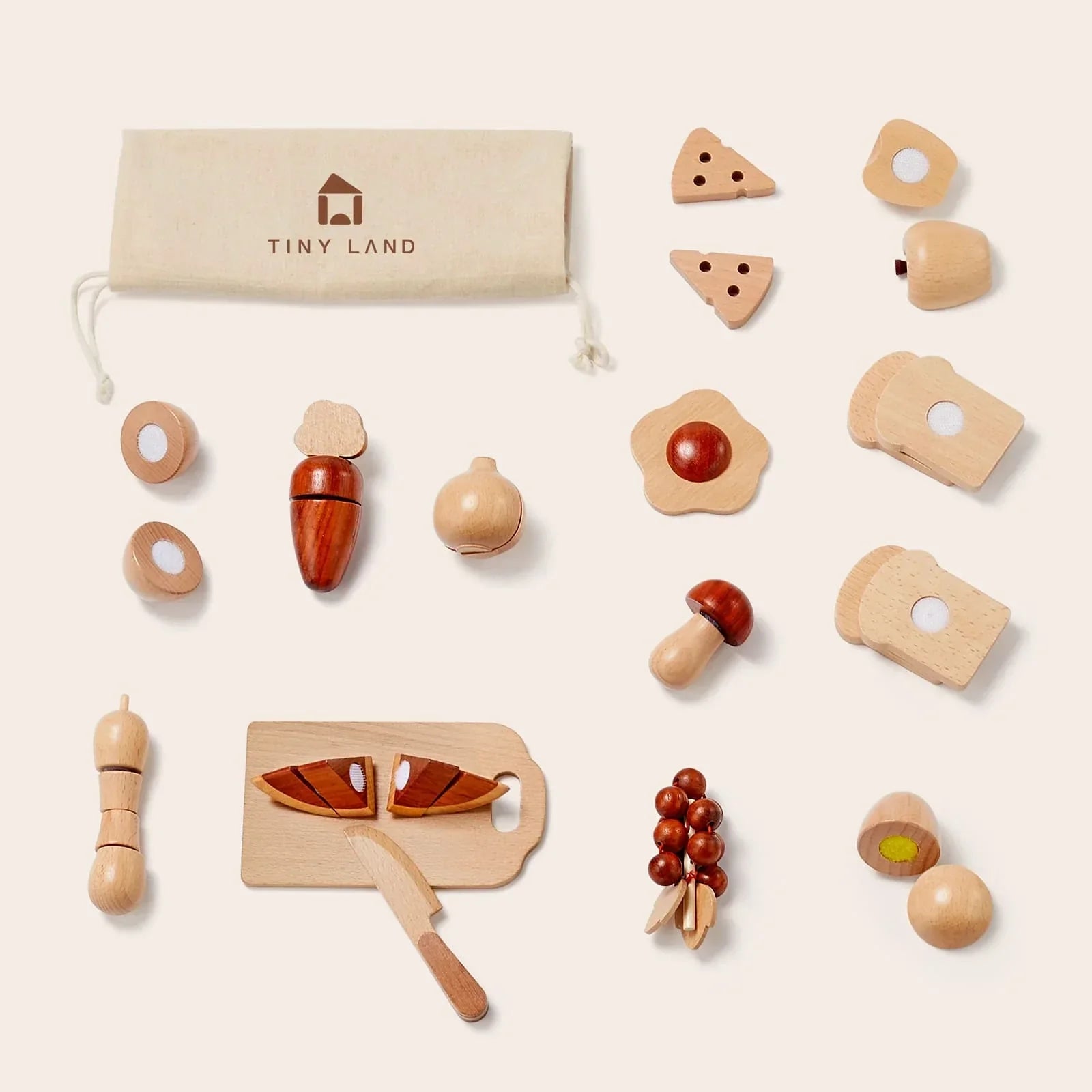 Tiny Land® Wooden Cut and Play Food Toys - The Nurturing Nook