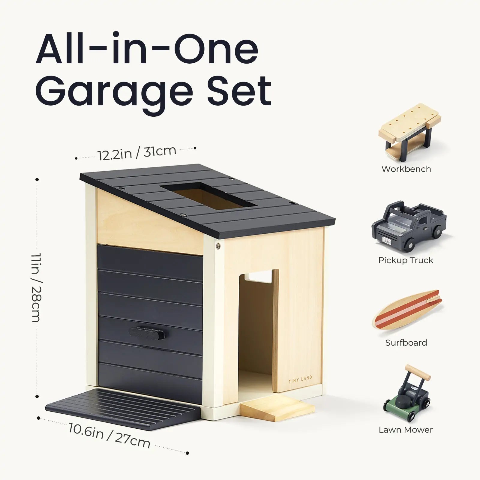 Tiny Land® Wooden Dollhouse - Garage - The Nurturing Nook
