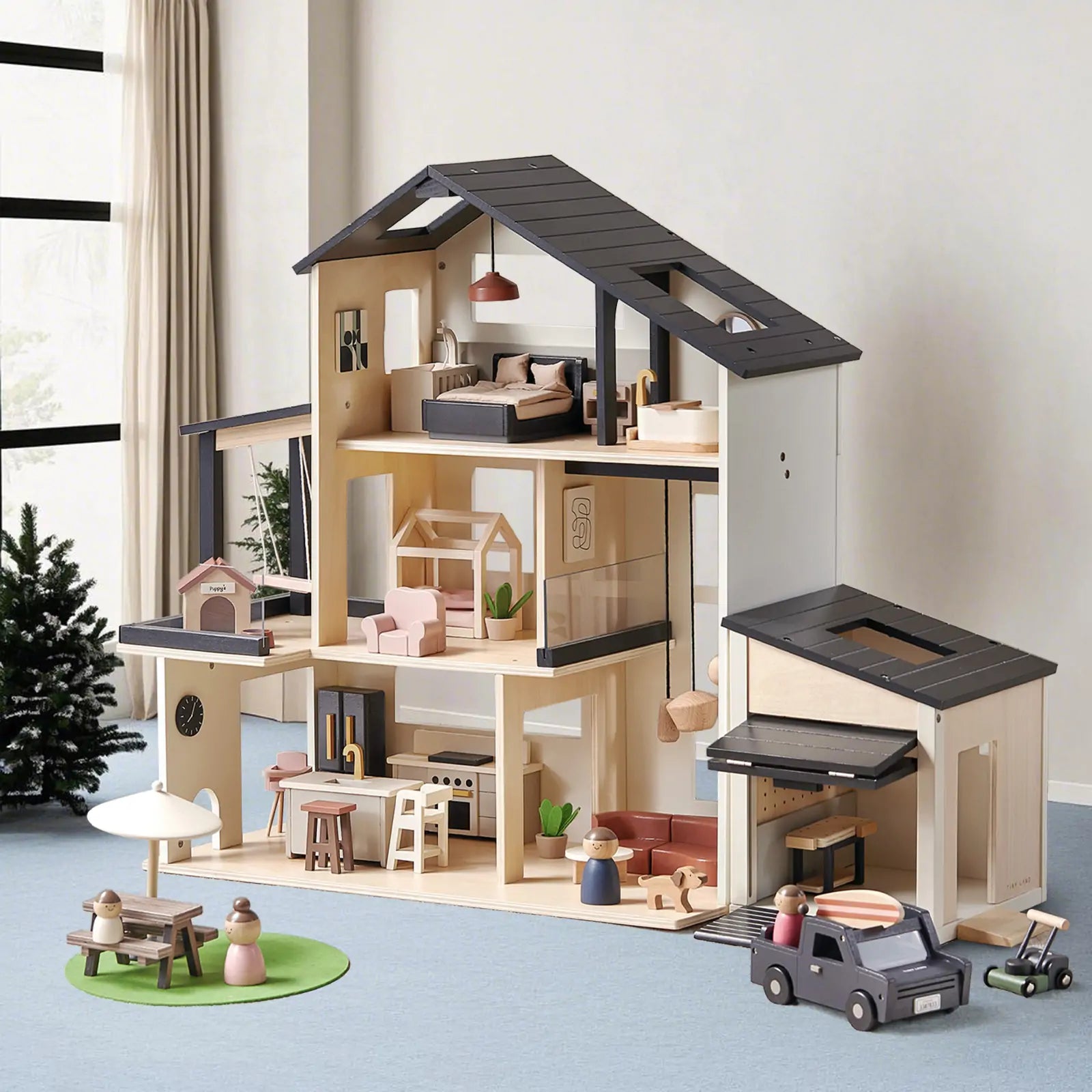Tiny Land® Wooden Dollhouse - Garage - The Nurturing Nook