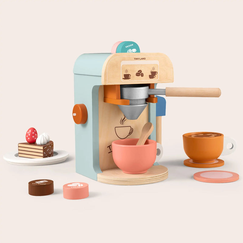 Tiny Land® Wooden kids play coffee maker set