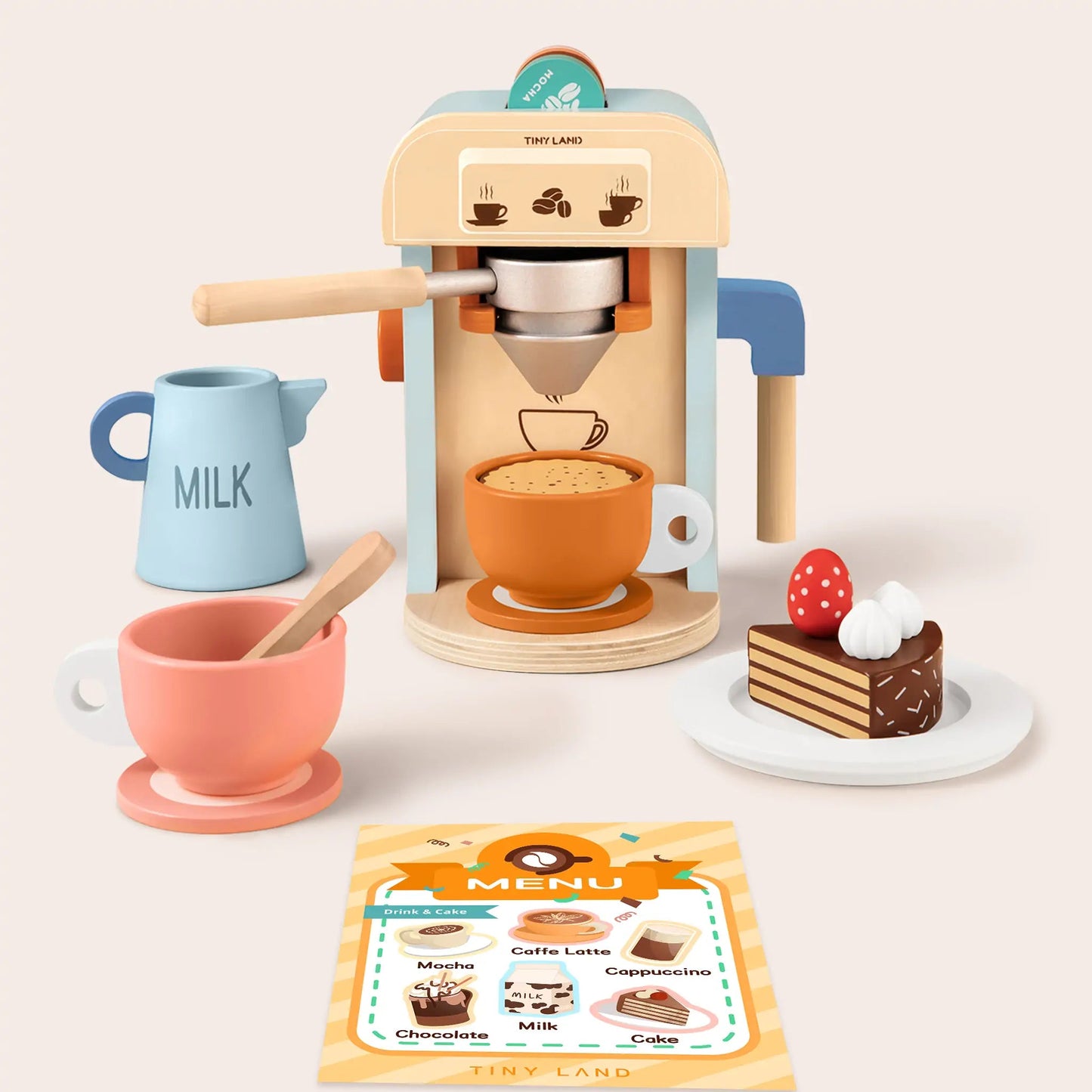 Tiny Land® Wooden Kids Play Coffee Maker Set - The Nurturing Nook
