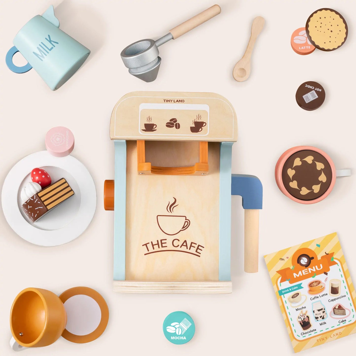 Tiny Land® Wooden Kids Play Coffee Maker Set - The Nurturing Nook
