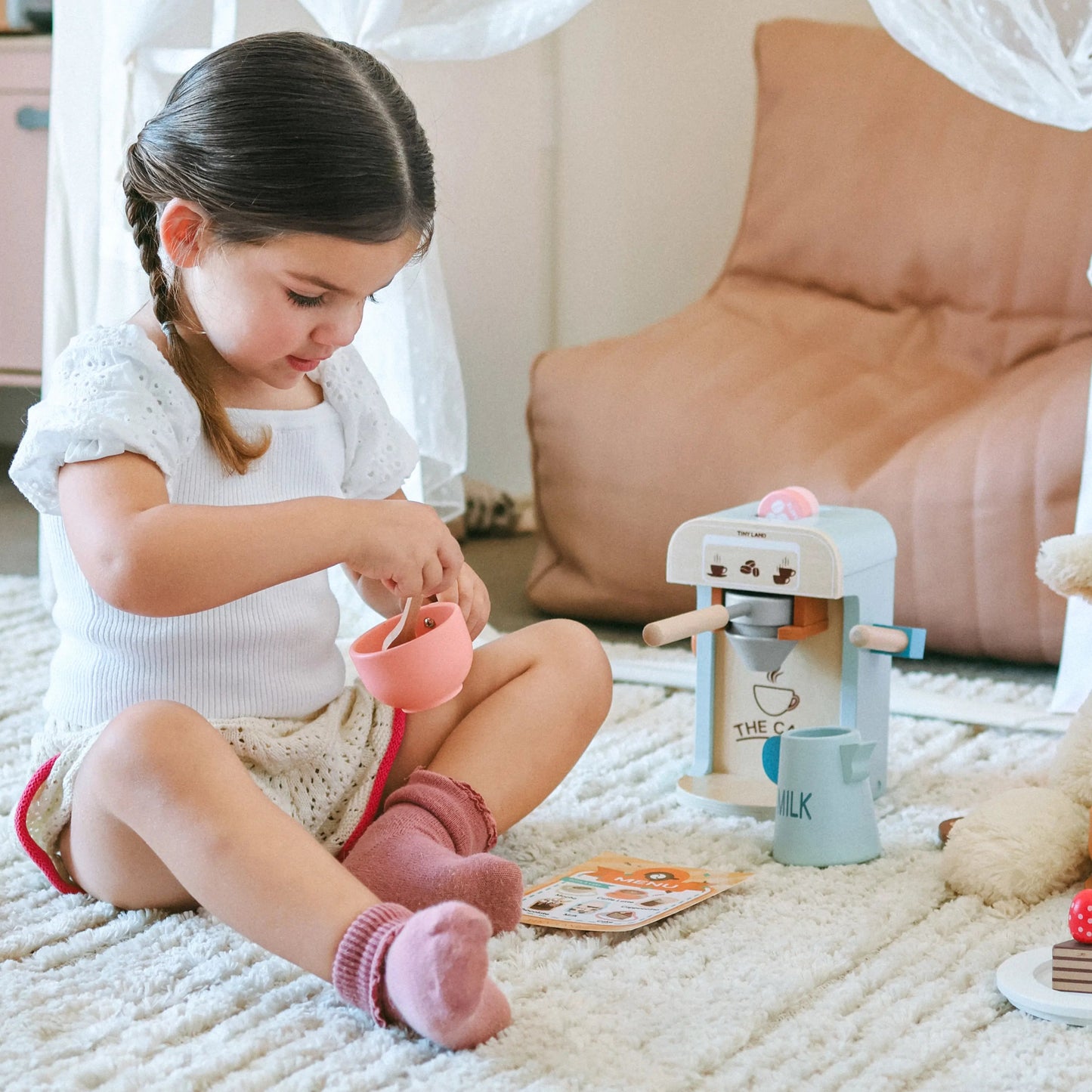 Tiny Land® Wooden Kids Play Coffee Maker Set - The Nurturing Nook