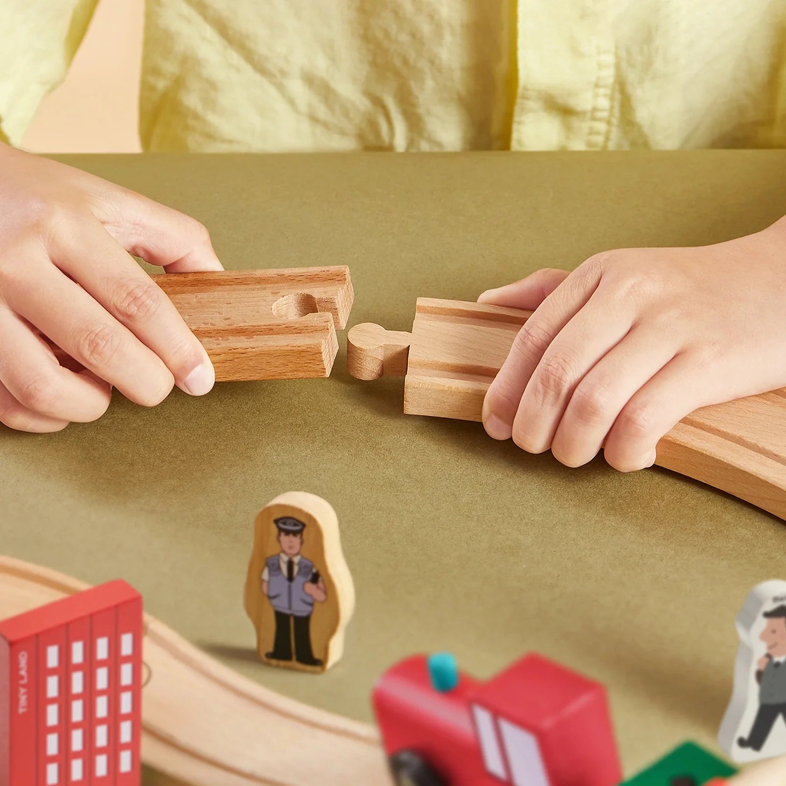 Tiny Land® Wooden Train Set for Children 39 Pcs - The Nurturing Nook