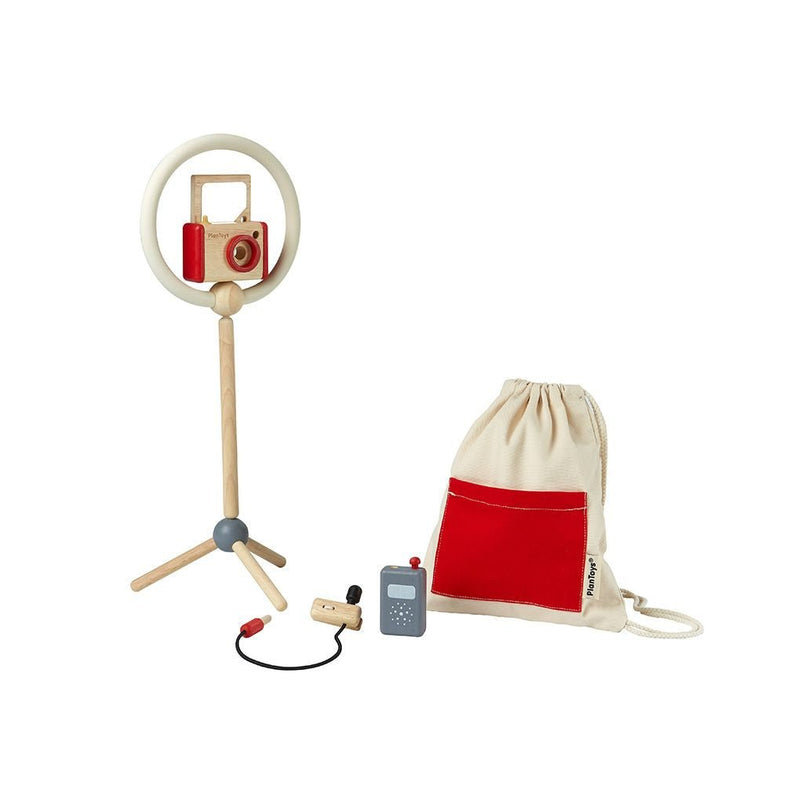 PlanToys vlogger kit pretend play with camera, mic & tripod