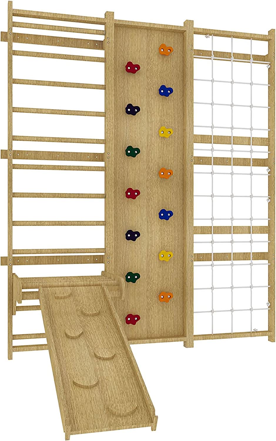 Walnut - 9 - in - 1 Swedish ladder wall gym and climber - The Nurturing Nook