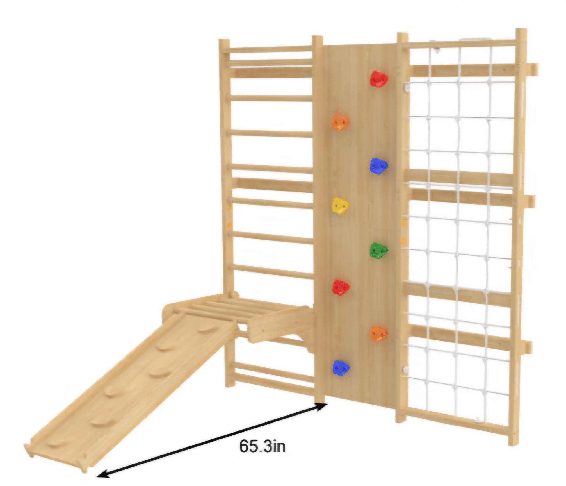 Walnut - 9 - in - 1 Swedish ladder wall gym and climber - The Nurturing Nook