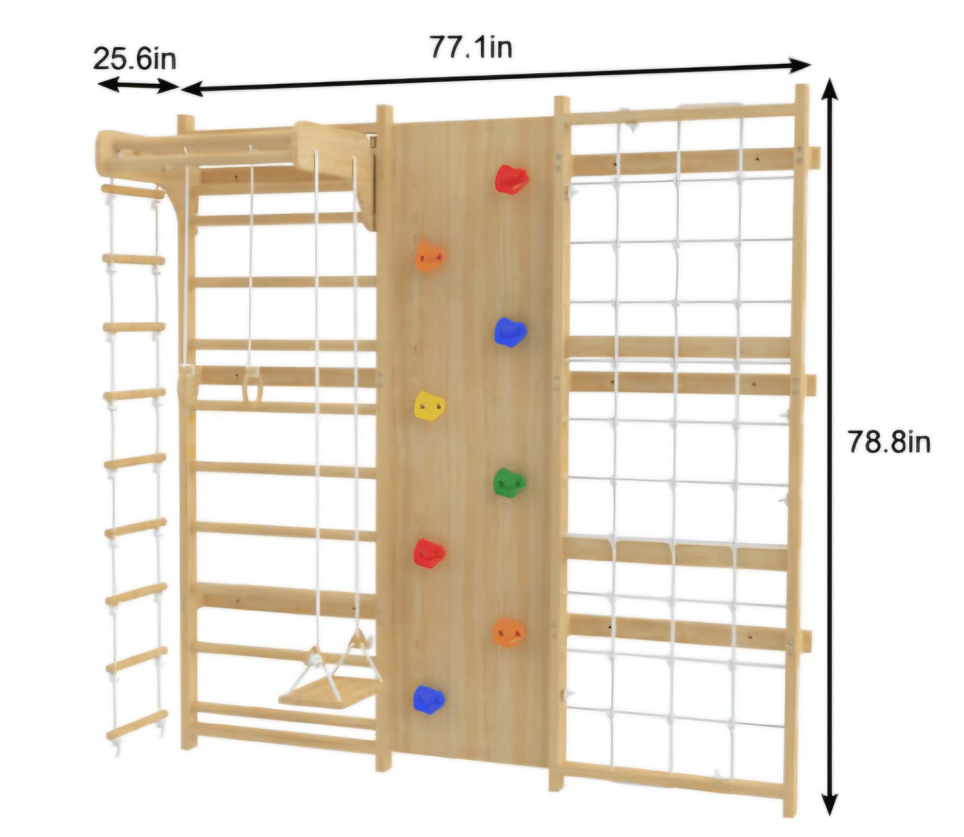 Walnut - 9 - in - 1 Swedish ladder wall gym and climber - The Nurturing Nook