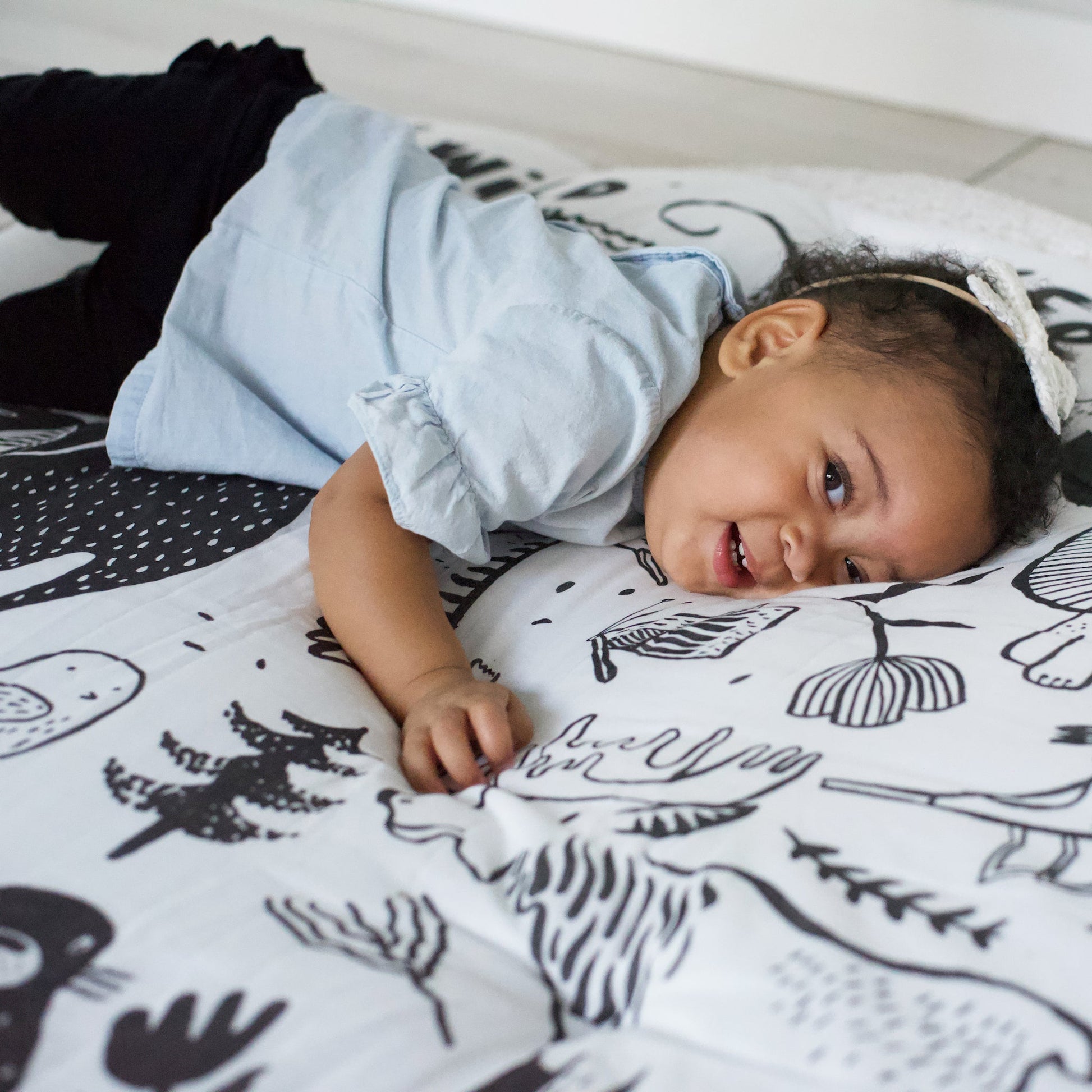 Wildlife reversible organic cotton playmat – forest, sea + plains - The Nurturing Nook