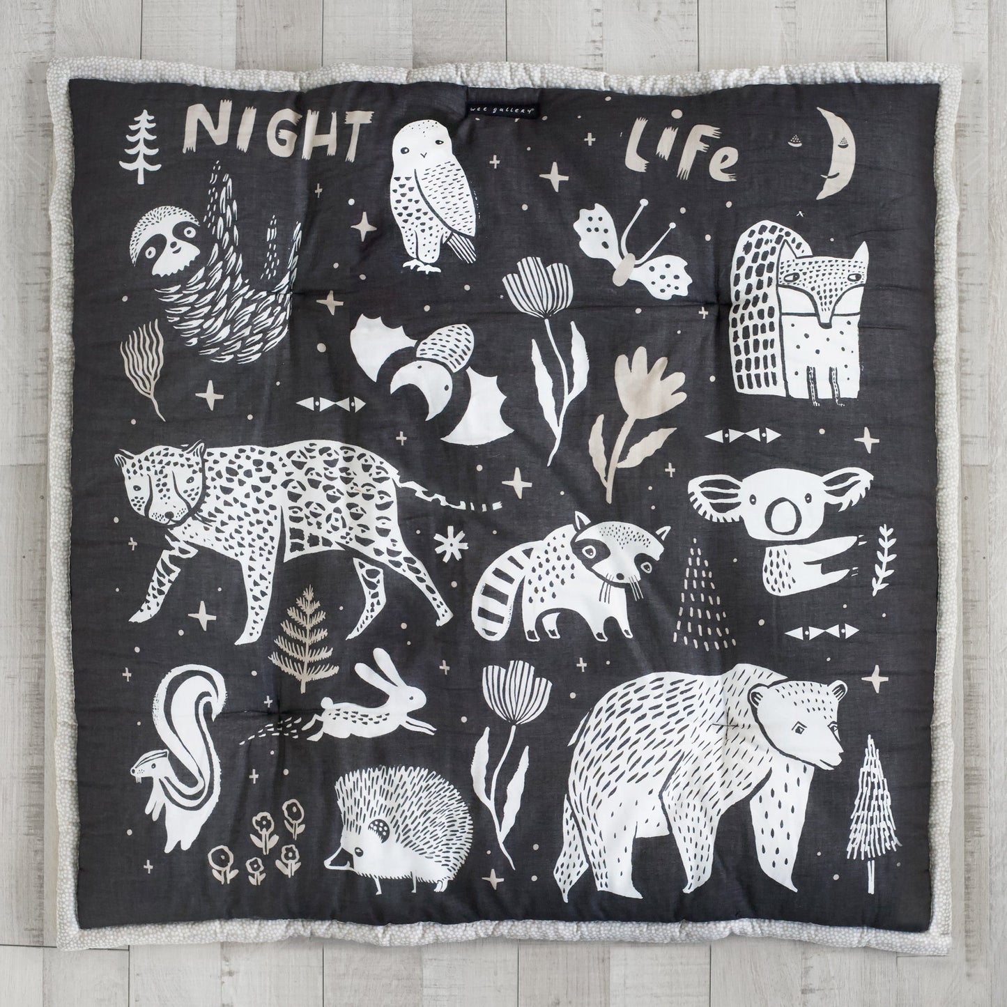 Wildlife reversible organic cotton playmat – forest, sea + plains - The Nurturing Nook