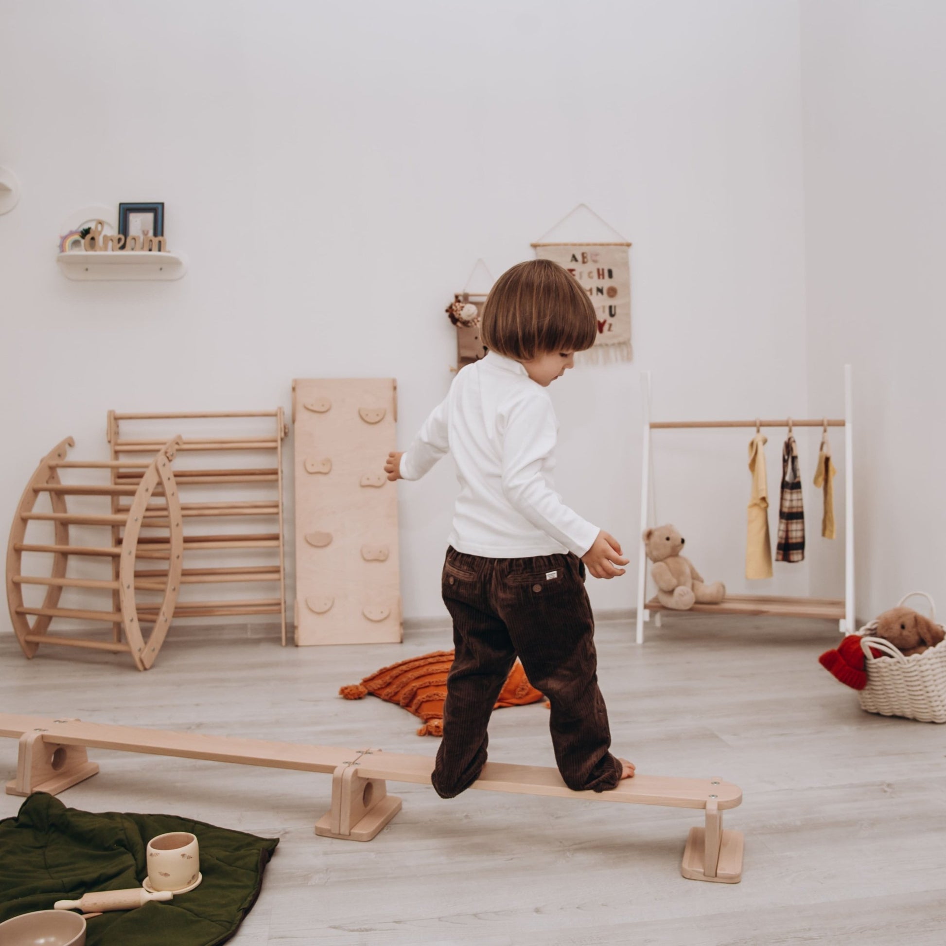 Wooden balance beam – zig - zag or straight - The Nurturing Nook