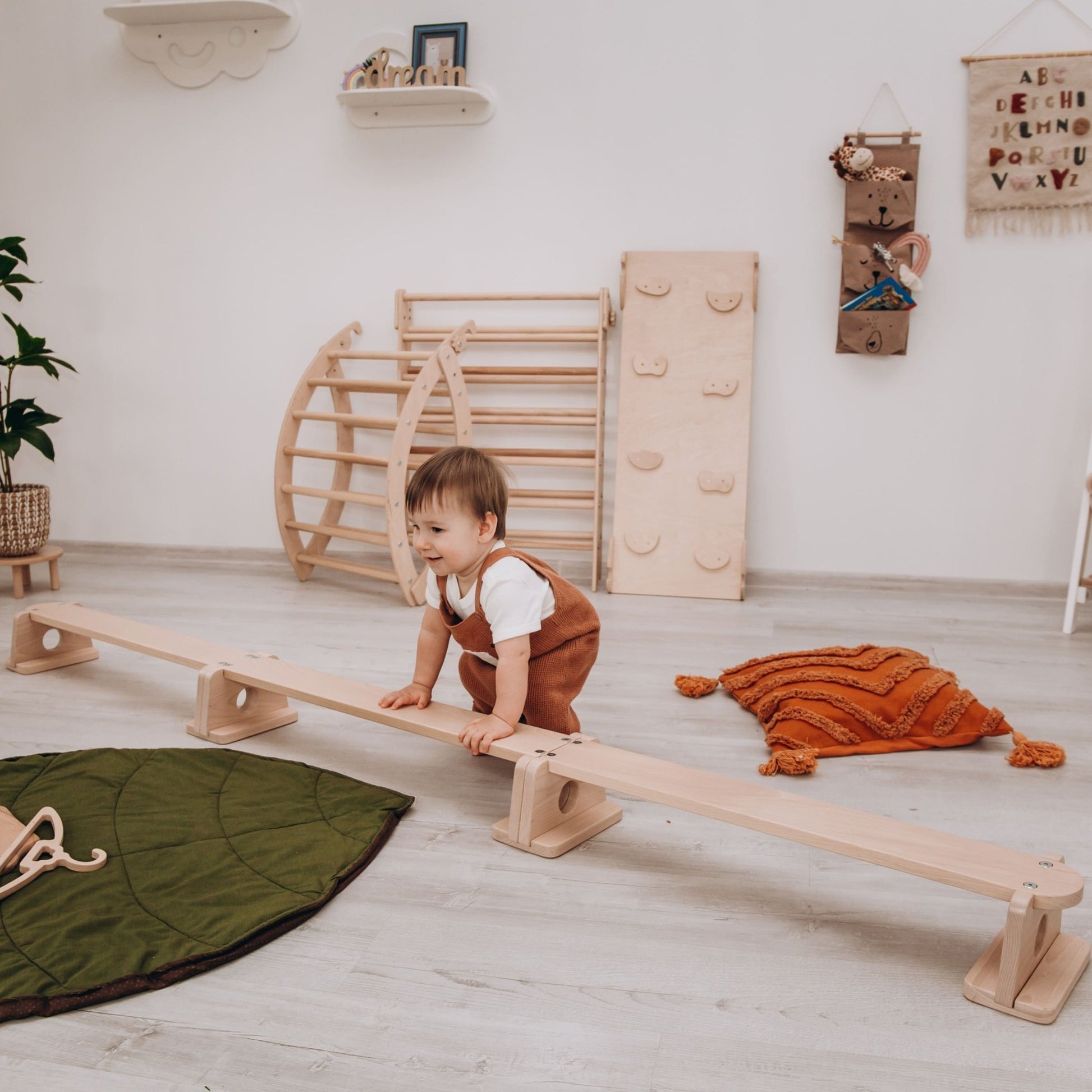 Wooden balance beam – zig - zag or straight - The Nurturing Nook