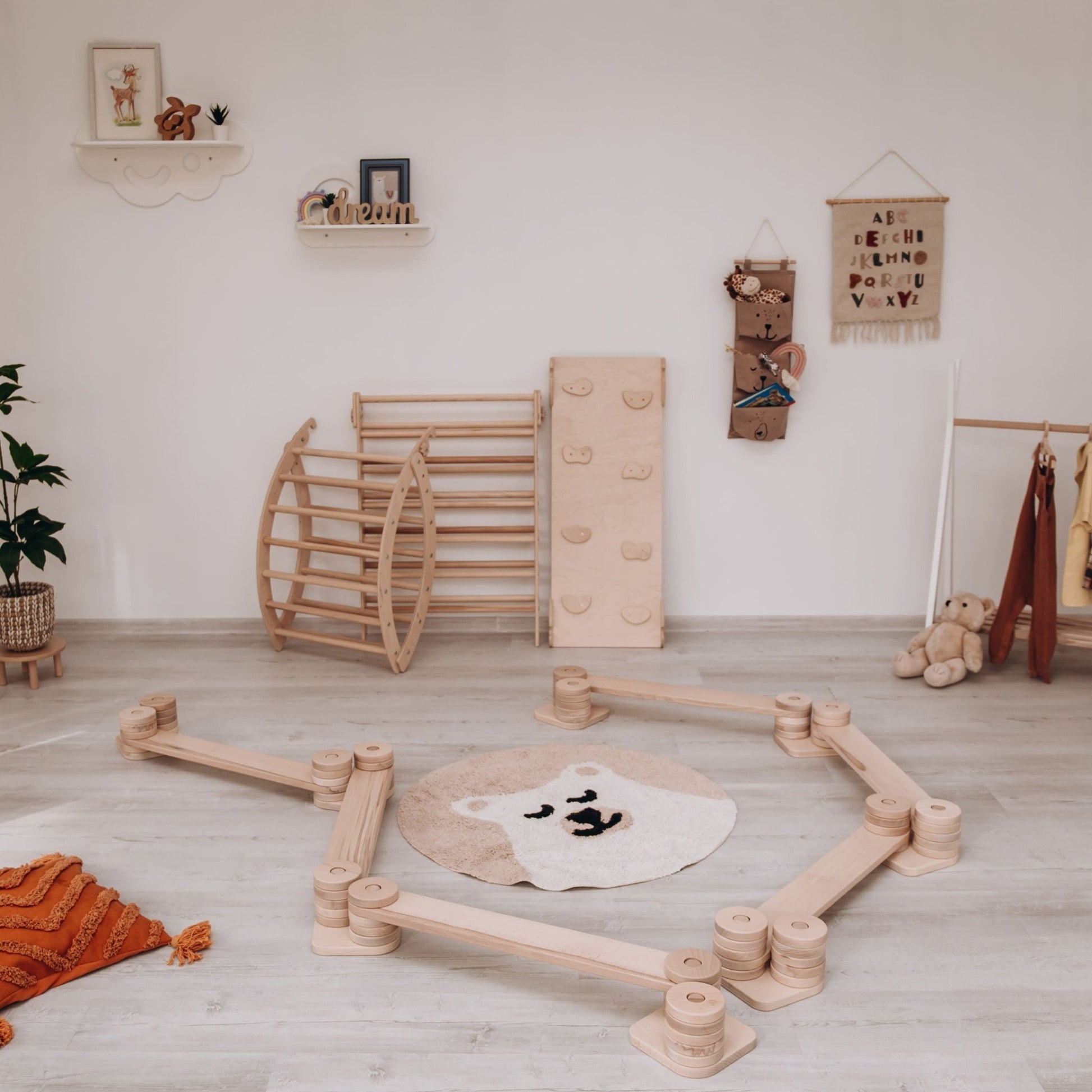 Wooden balance beam – zig - zag or straight - The Nurturing Nook