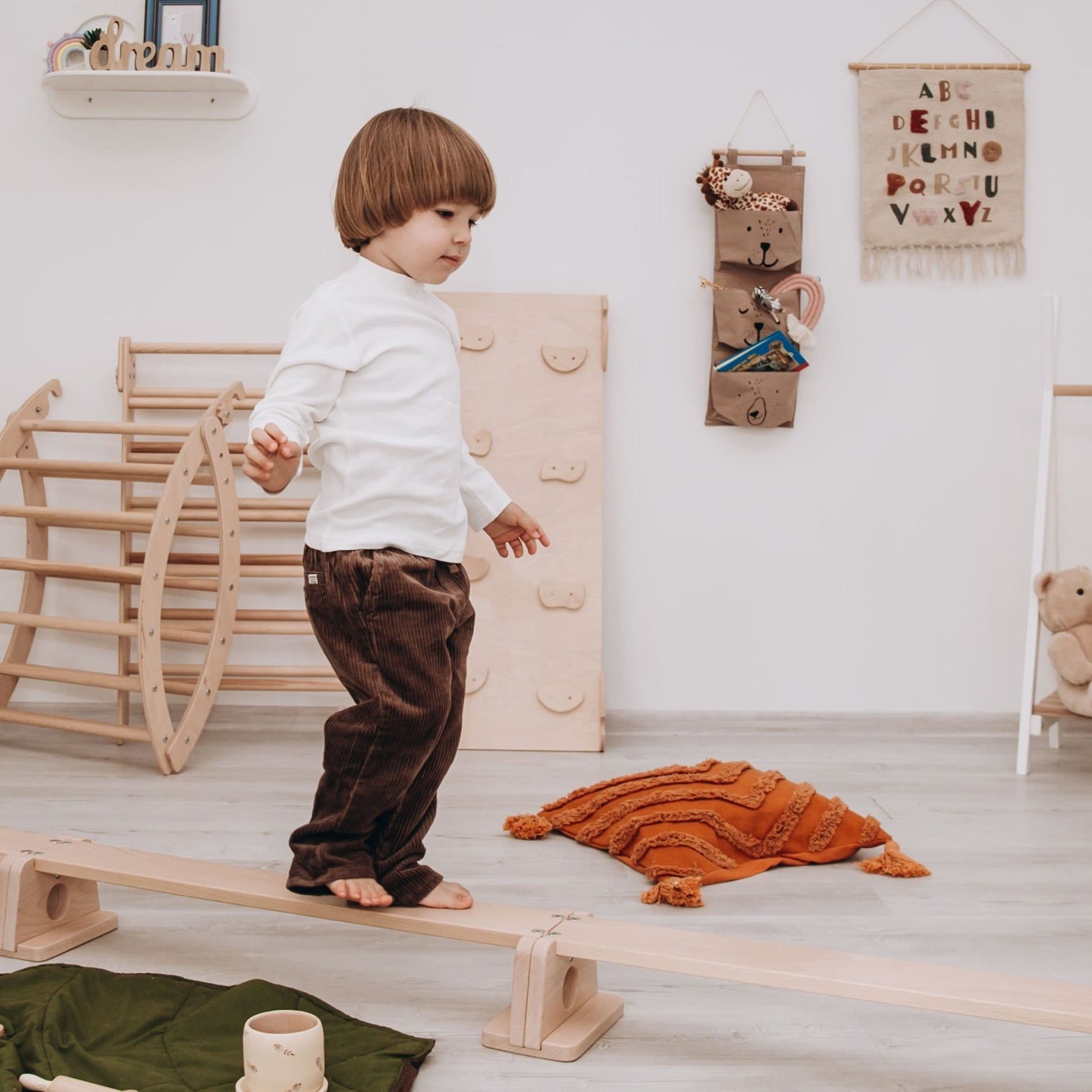 Wooden balance beam – zig - zag or straight - The Nurturing Nook