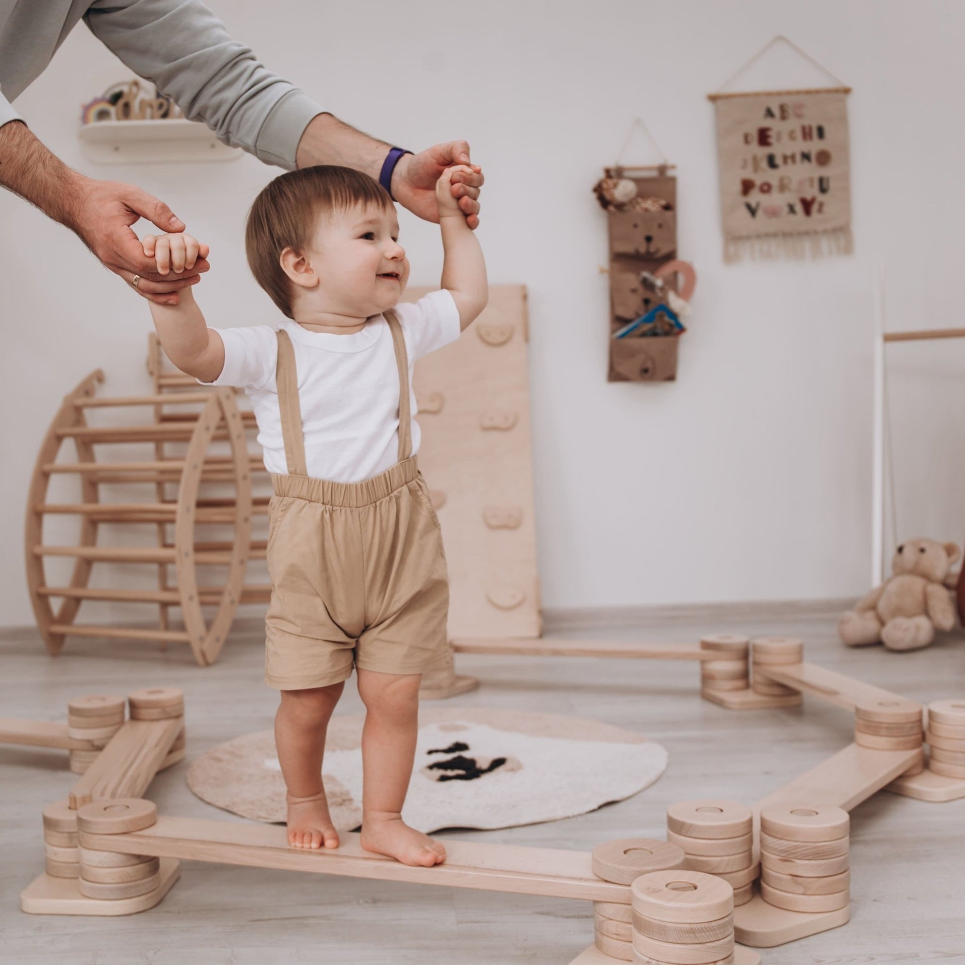 Wooden balance beam – zig - zag or straight - The Nurturing Nook
