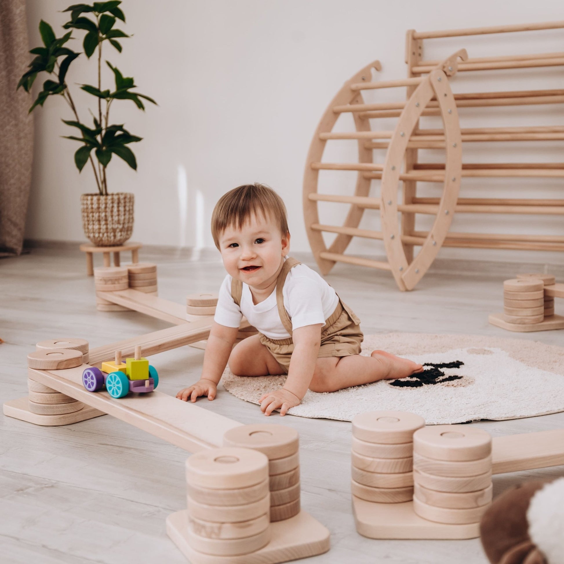 Wooden balance beam – zig - zag or straight - The Nurturing Nook