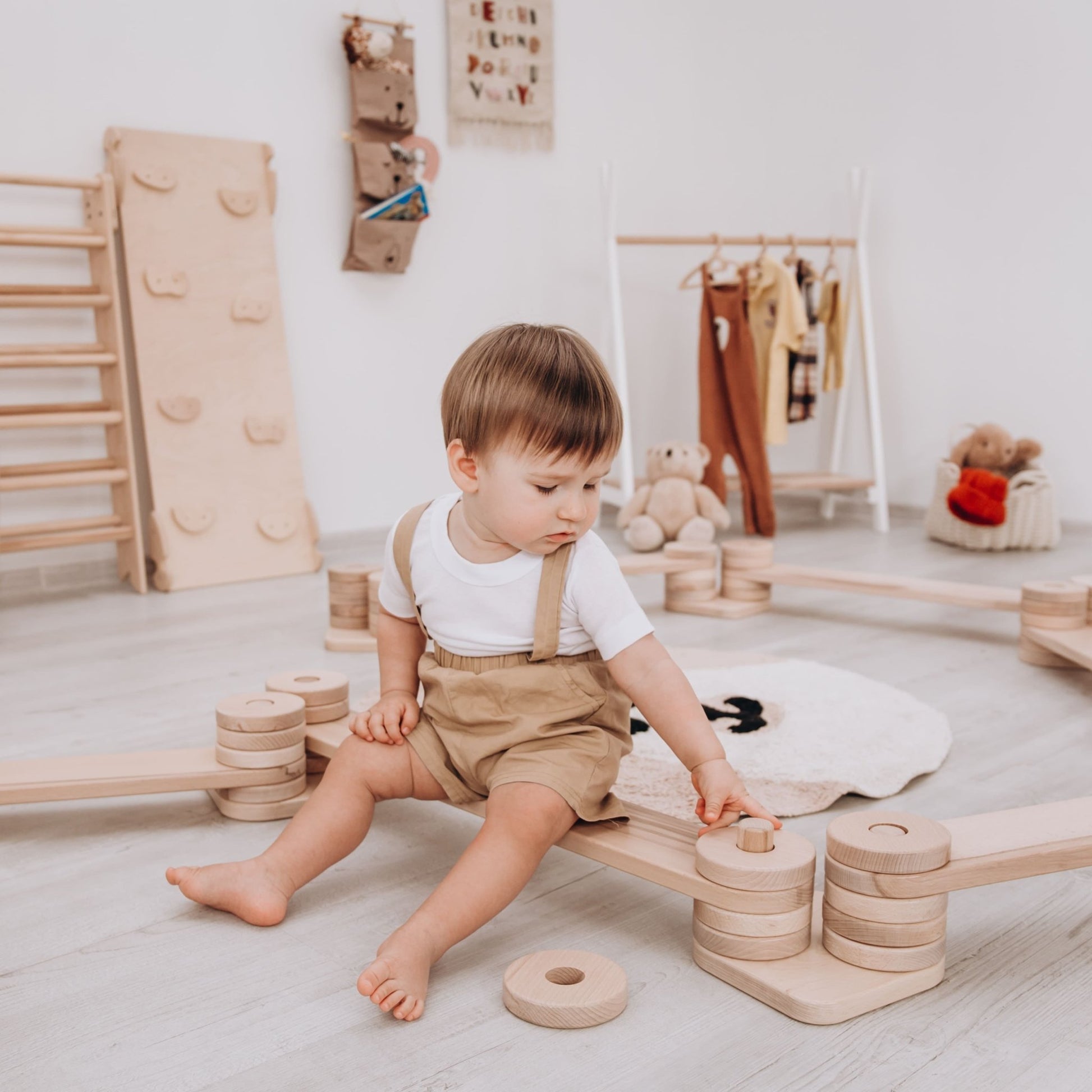 Wooden balance beam – zig - zag or straight - The Nurturing Nook