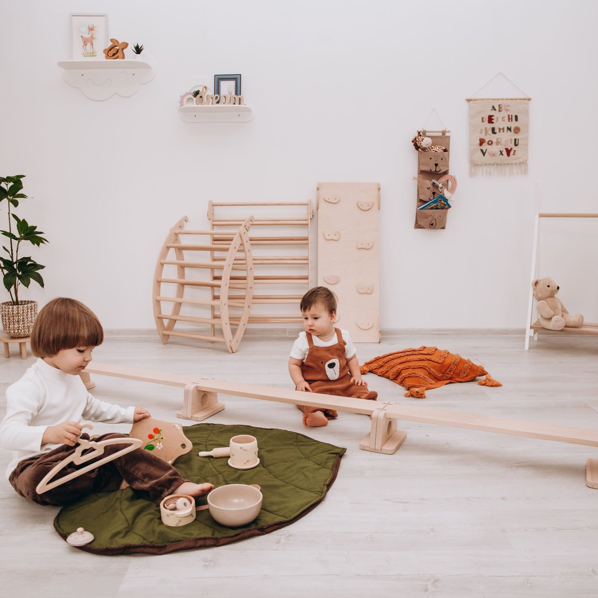 Wooden balance beam – zig - zag or straight - The Nurturing Nook
