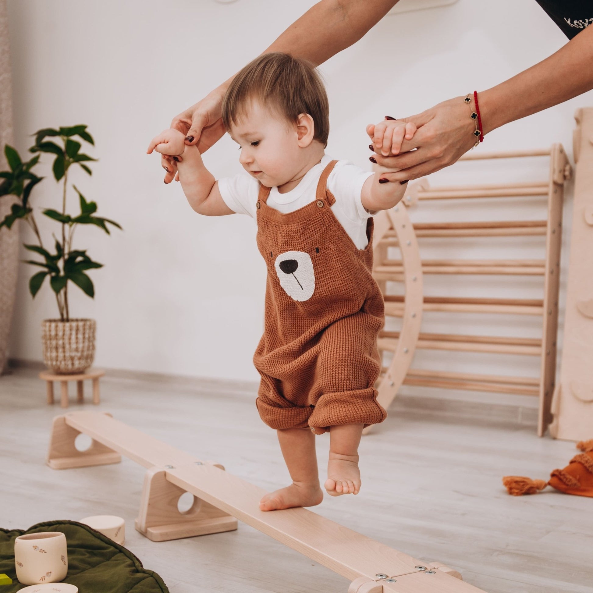 Wooden balance beam – zig - zag or straight - The Nurturing Nook