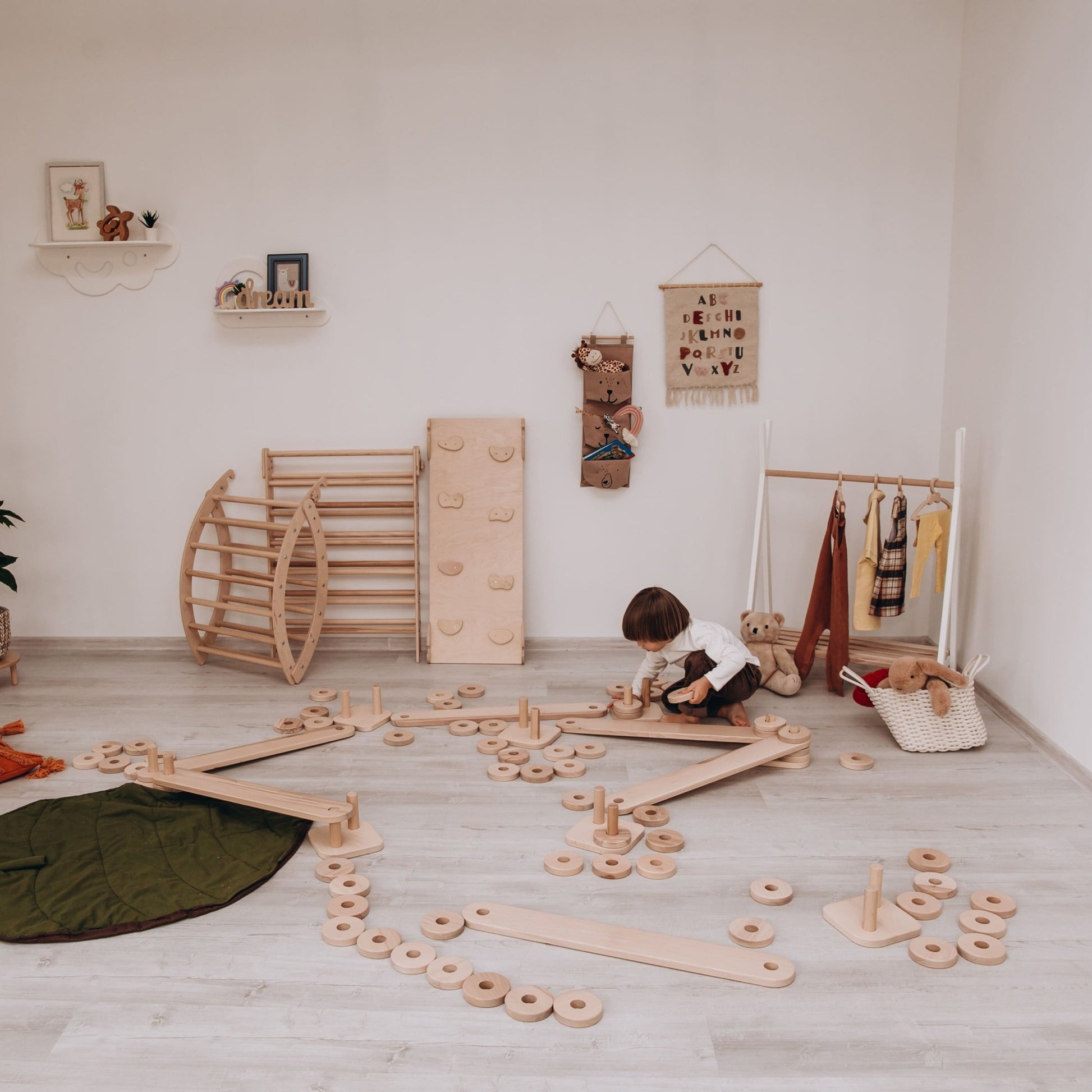 Wooden balance beam – zig - zag or straight - The Nurturing Nook