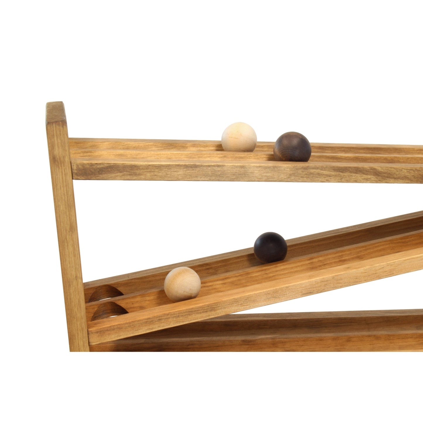 Wooden ball roller racetrack – safe marble - free version, Amish - made - The Nurturing Nook