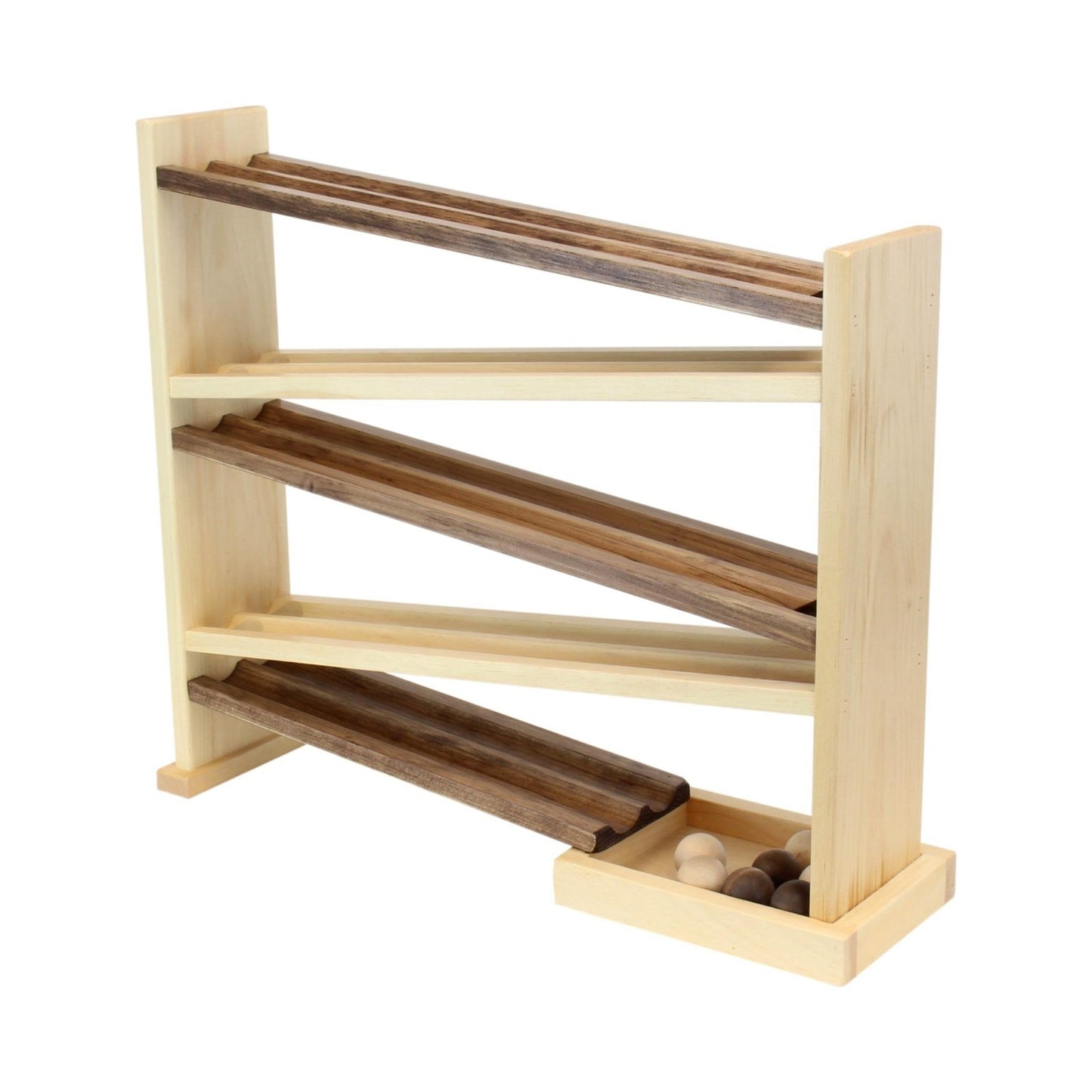 Wooden ball roller racetrack – safe marble - free version, Amish - made - The Nurturing Nook