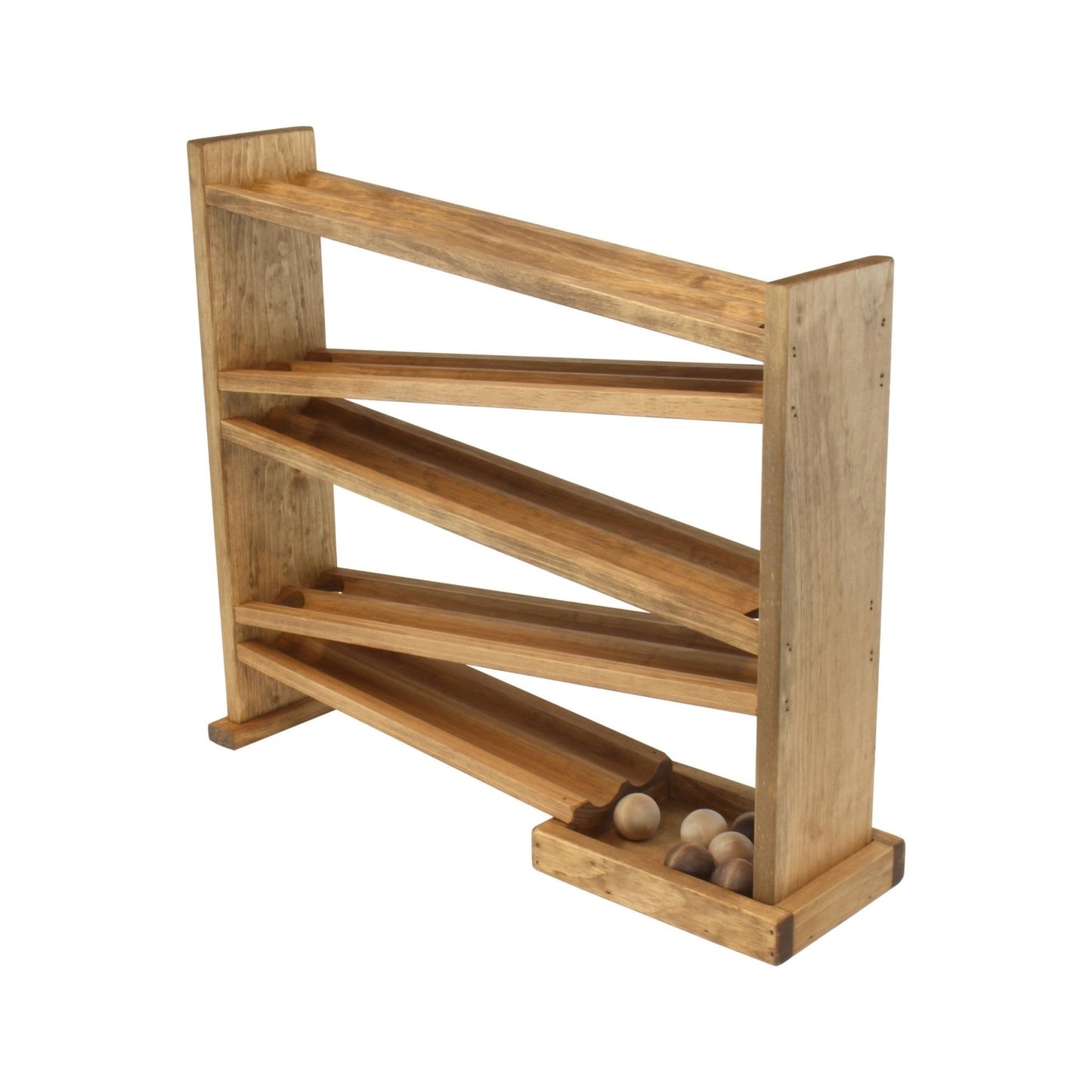 Wooden ball roller racetrack – safe marble - free version, Amish - made - The Nurturing Nook