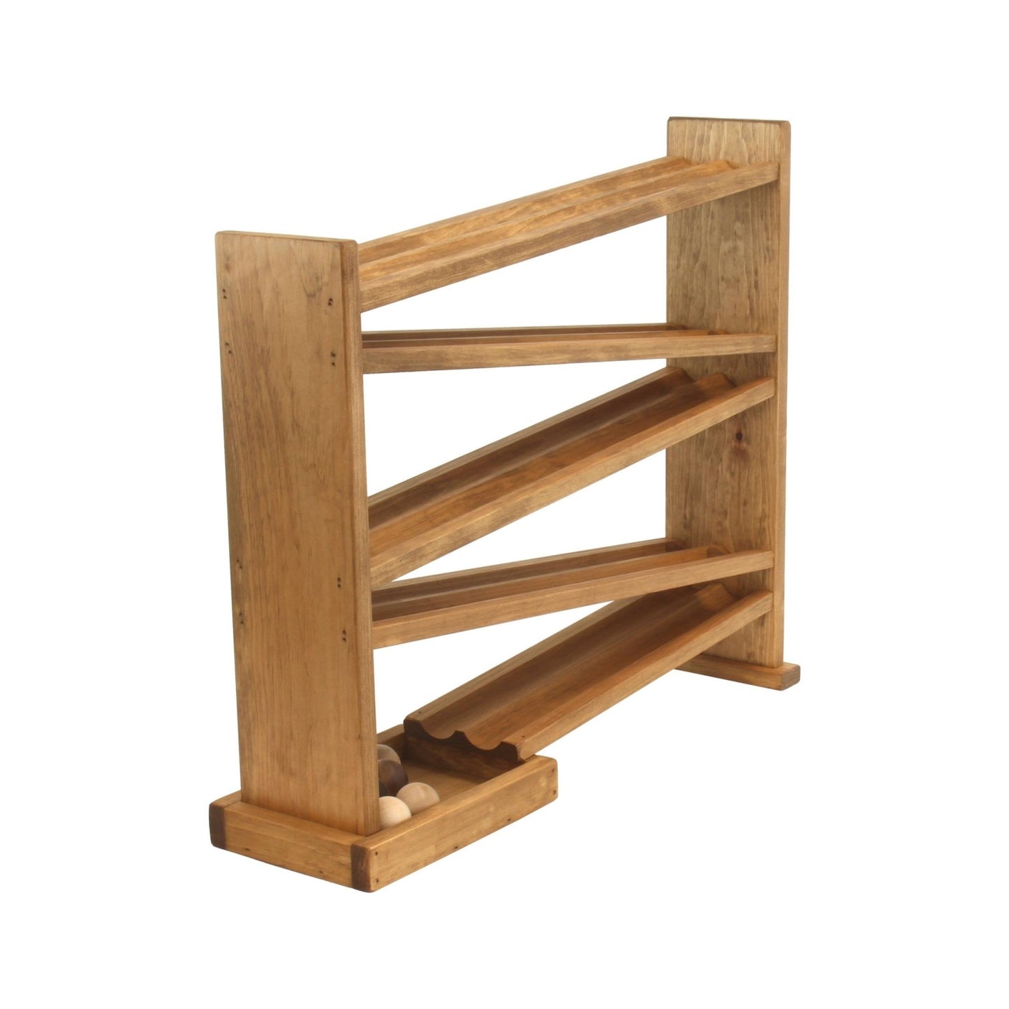 Wooden ball roller racetrack – safe marble - free version, Amish - made - The Nurturing Nook