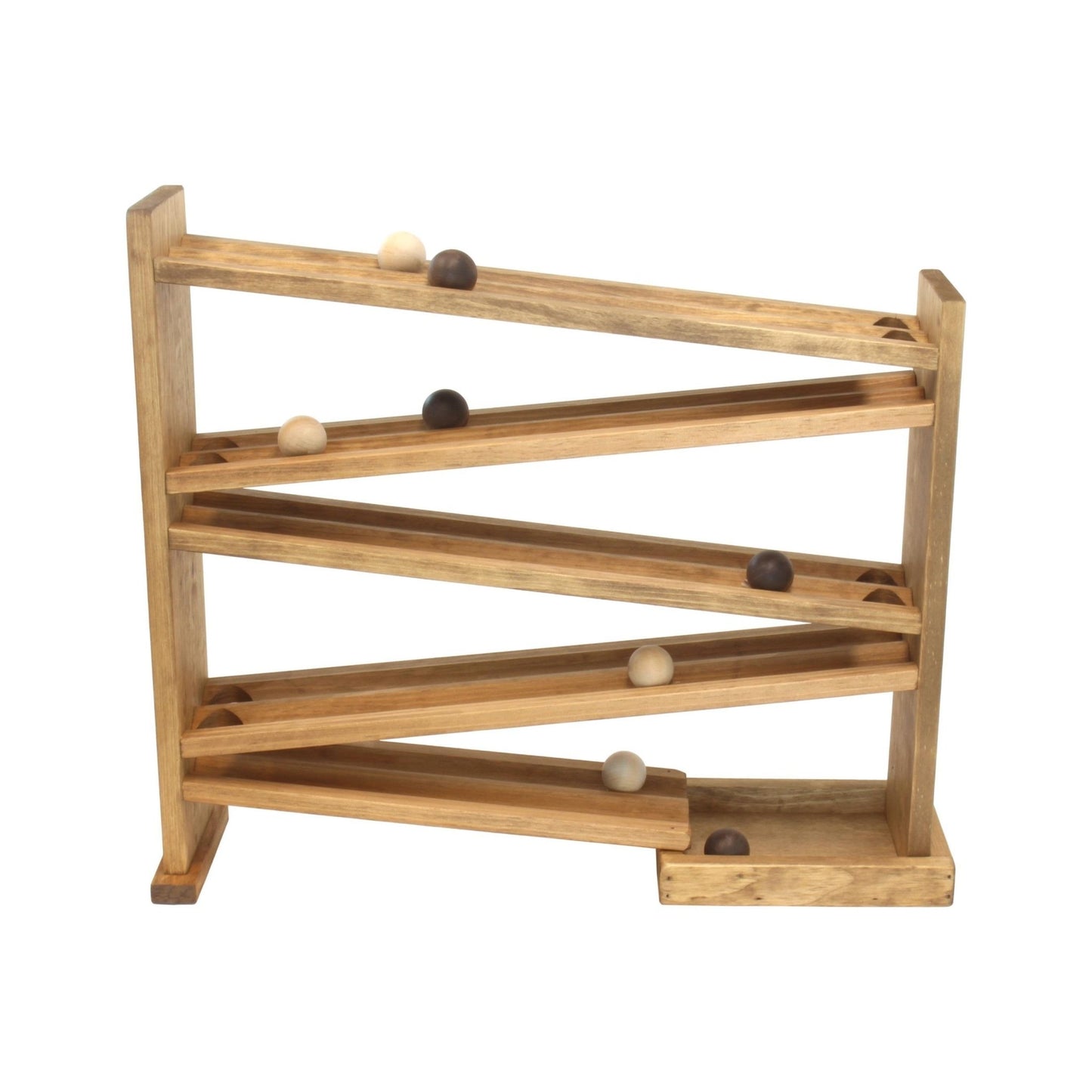 Wooden ball roller racetrack – safe marble - free version, Amish - made - The Nurturing Nook