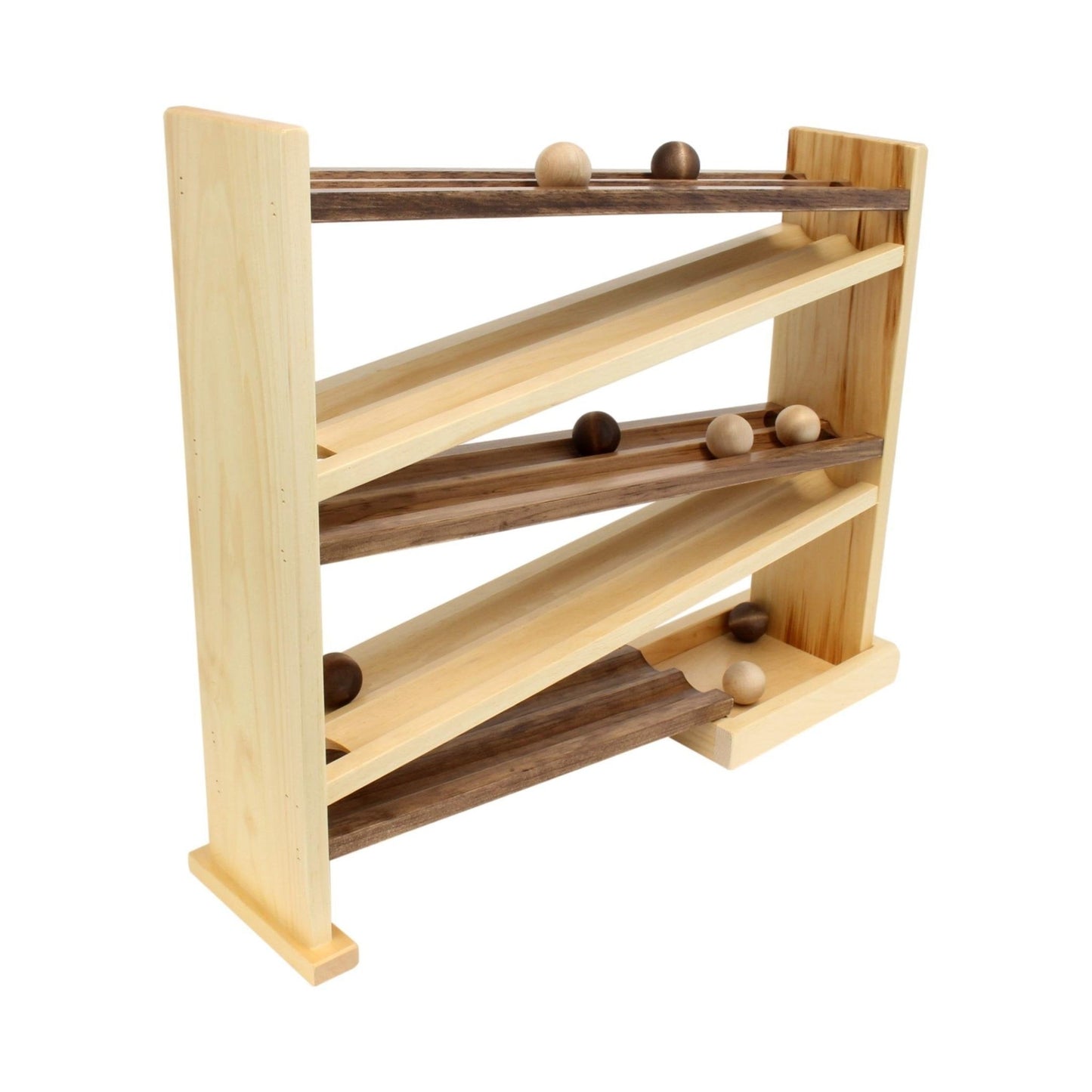 Wooden ball roller racetrack – safe marble - free version, Amish - made - The Nurturing Nook
