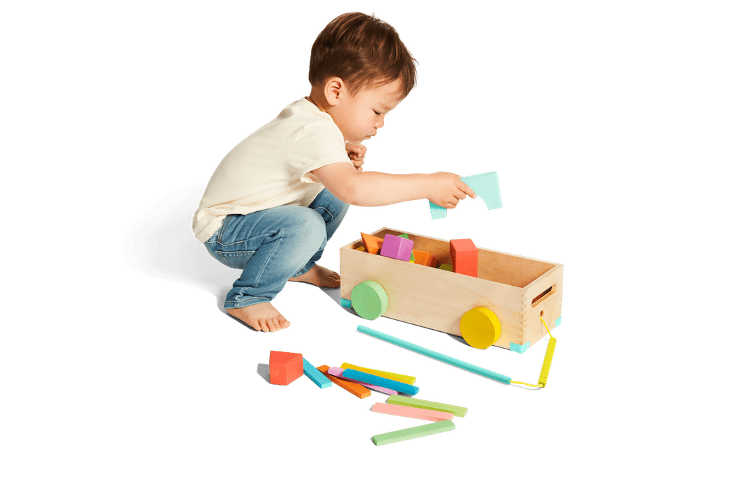 Wooden block set for open - ended play and motor development - The Nurturing Nook