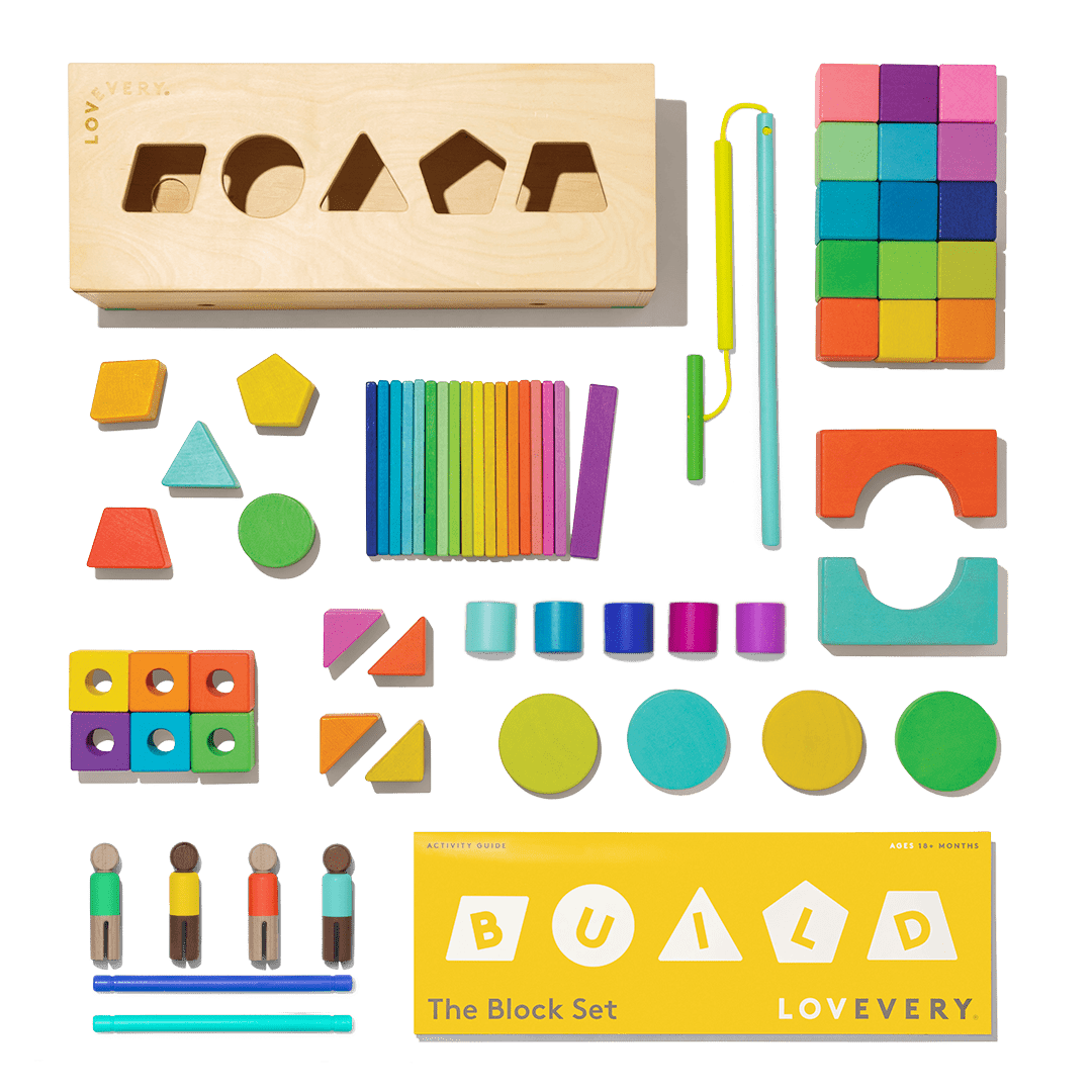 Wooden block set for open - ended play and motor development - The Nurturing Nook