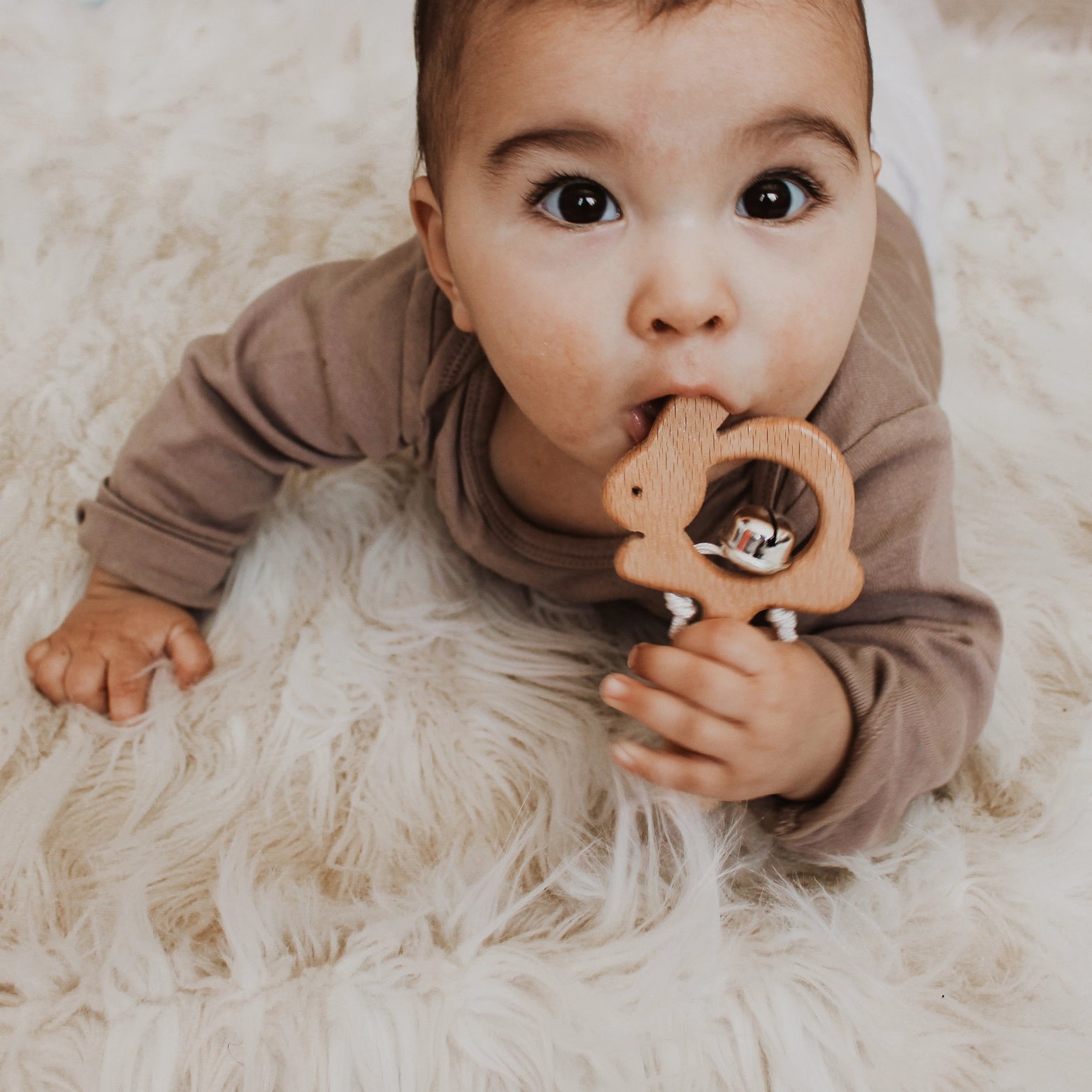 Wooden Bunny Rattle - The Nurturing Nook