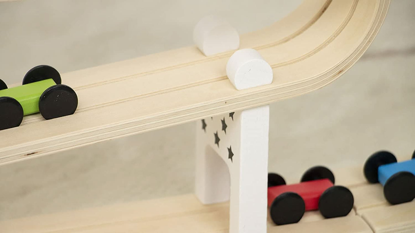 Wooden car ramp race set – fast, fun, and educational - The Nurturing Nook