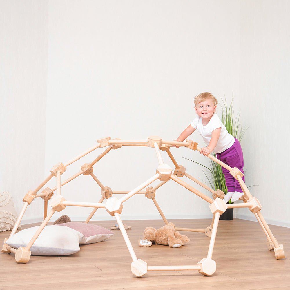 Wooden climbing dome - rainbow and neutral available - The Nurturing Nook