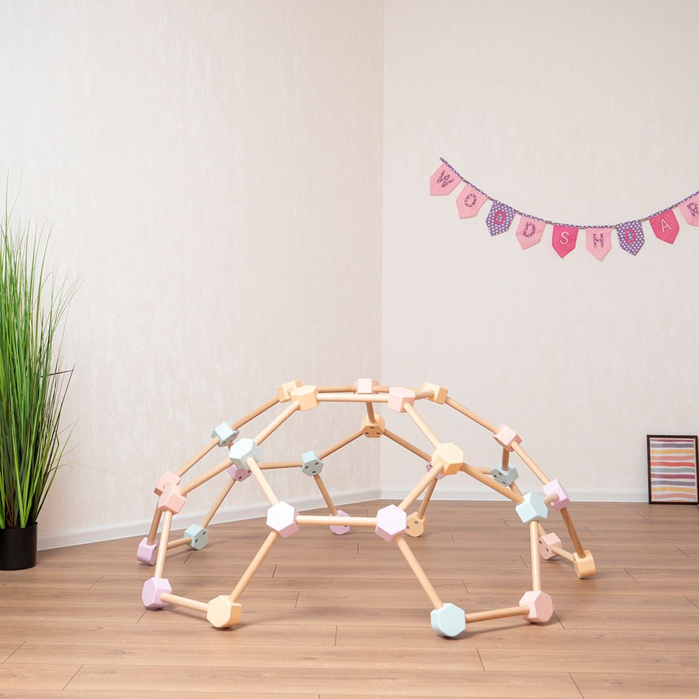 Wooden climbing dome - rainbow and neutral available - The Nurturing Nook