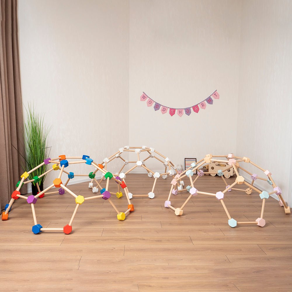 Wooden climbing dome - rainbow and neutral available - The Nurturing Nook