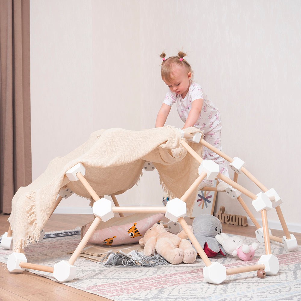 Wooden climbing dome - rainbow and neutral available - The Nurturing Nook