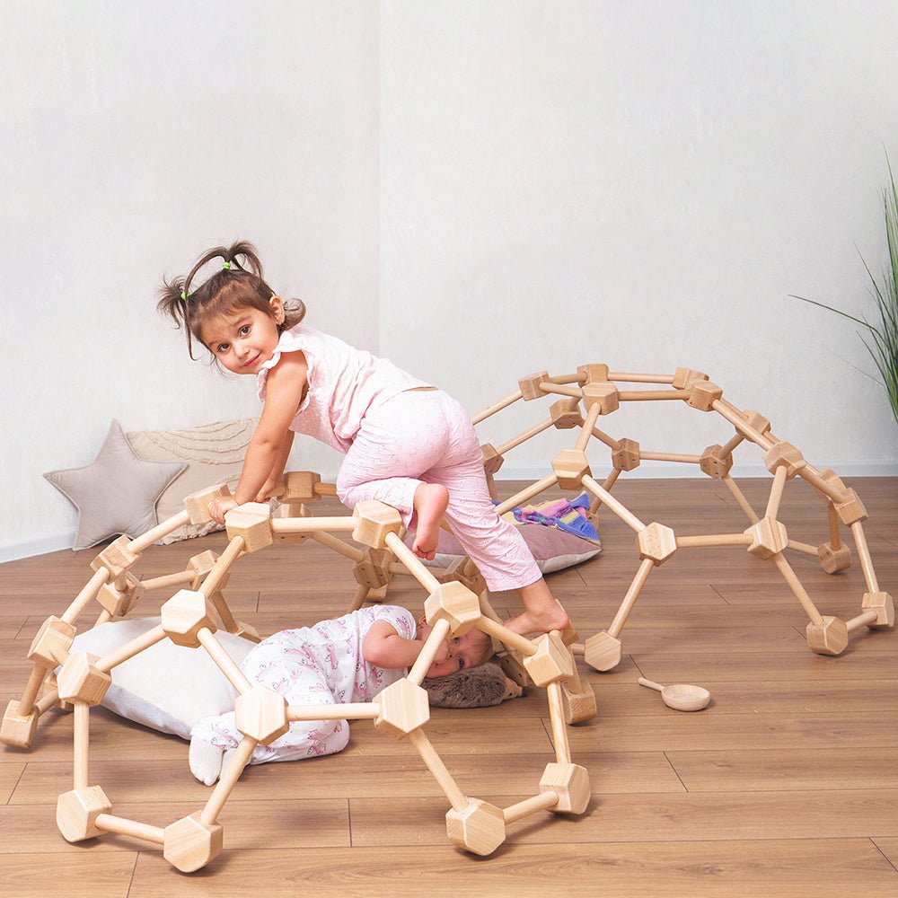 Wooden climbing dome - rainbow and neutral available