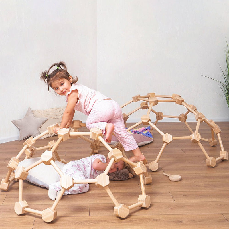 Wooden climbing dome - rainbow and neutral available
