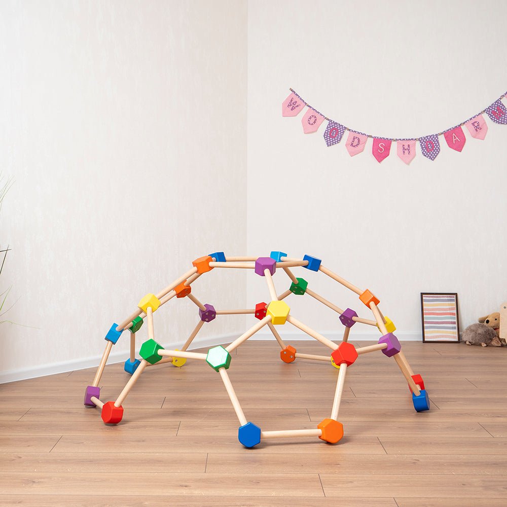 Wooden climbing dome - rainbow and neutral available - The Nurturing Nook
