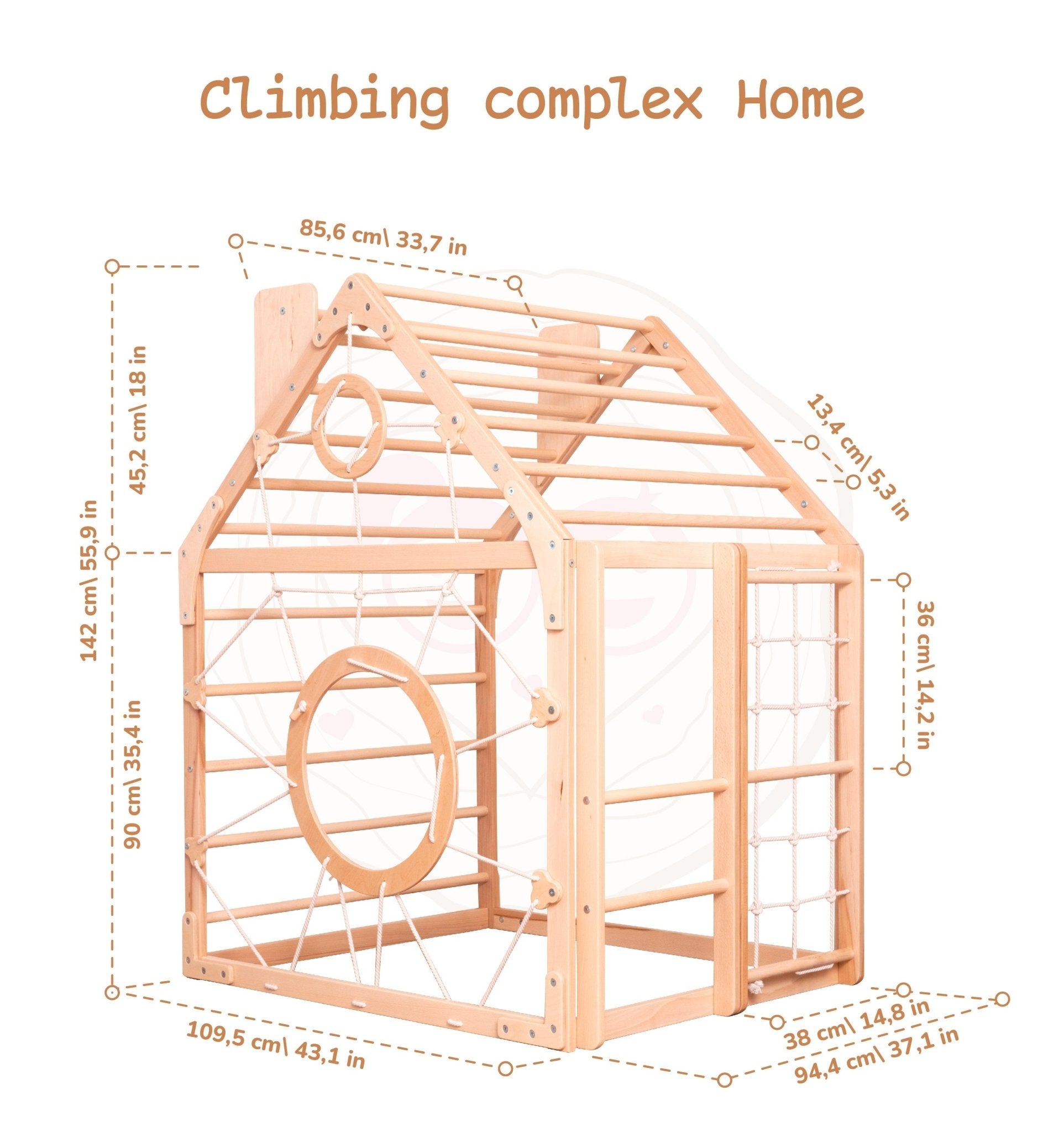 Wooden climbing playhouse – indoor climber & play space - The Nurturing Nook