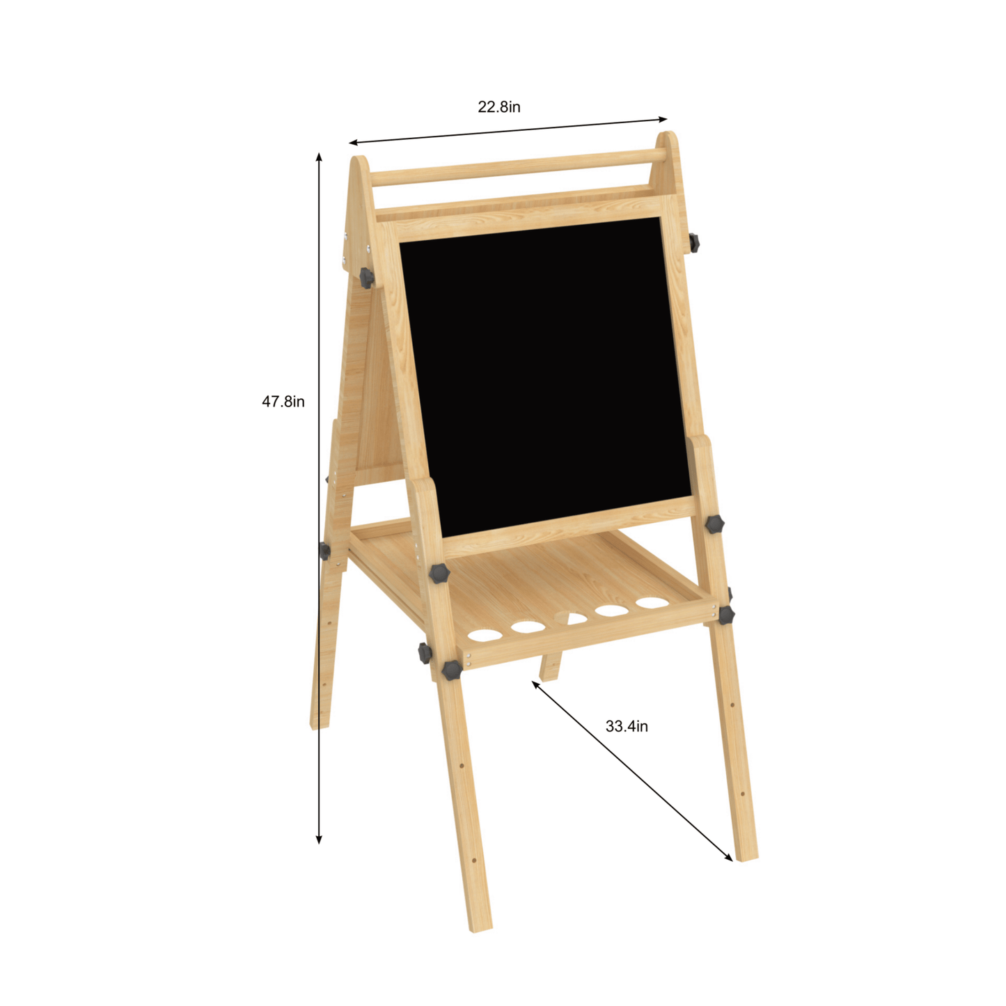 Wooden foldable easel with adjustable height and chalkboard - The Nurturing Nook